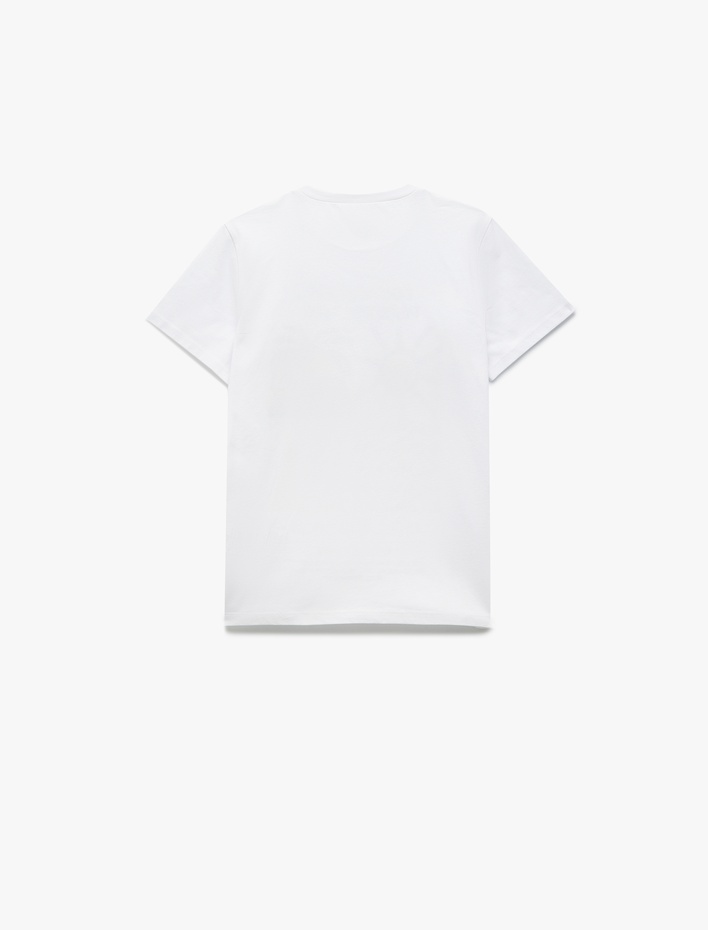 Erkek Çocuk Kısa Kollu Bisiklet Yaka Pamuklu Baskılı Tişört