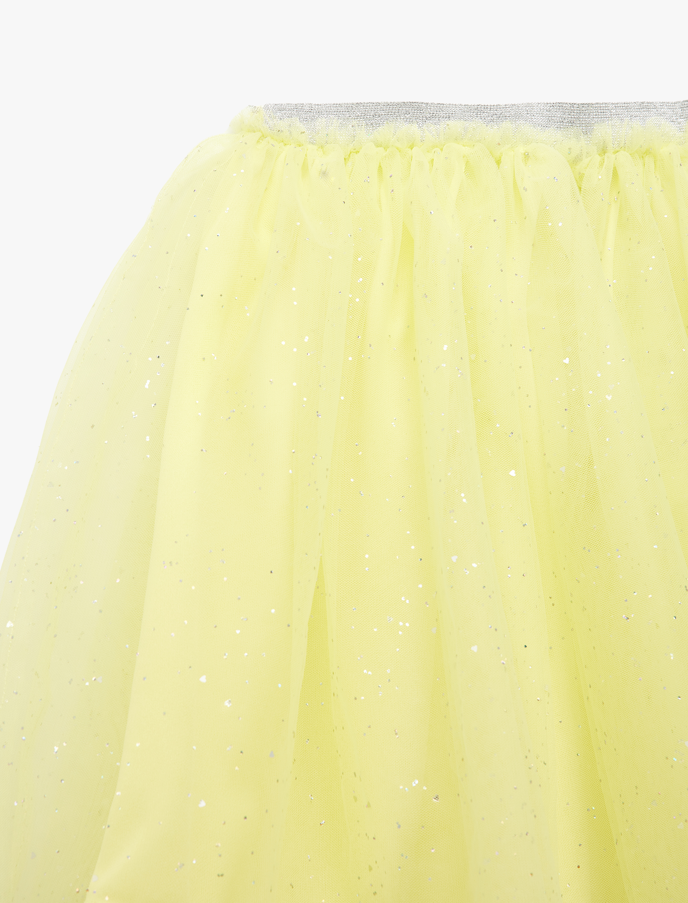  Kız Çocuk Lastikli Bel Detaylı Astarlı Simli Tütü Etek