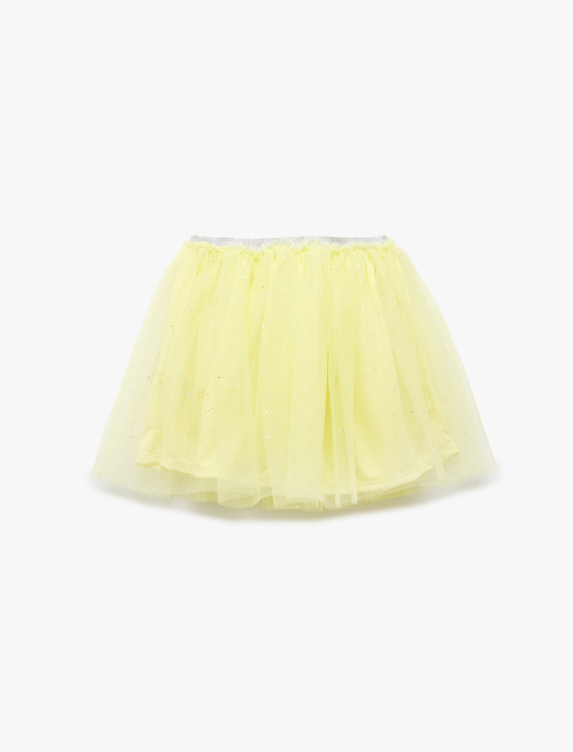  Kız Çocuk Lastikli Bel Detaylı Astarlı Simli Tütü Etek