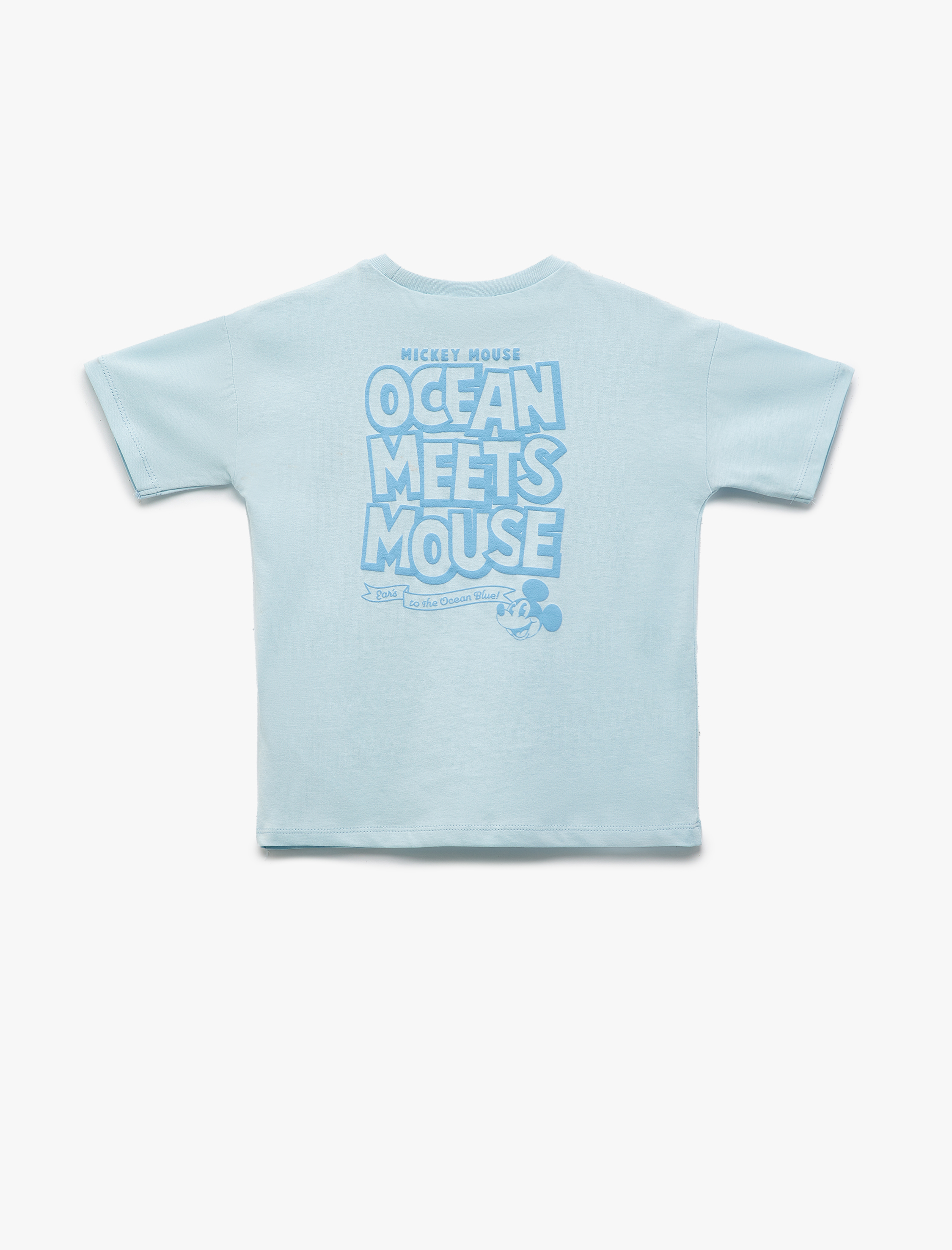  Erkek Bebek Mickey Mouse Lisanslı Bisiklet Yaka Kısa Kollu Baskılı Tişört