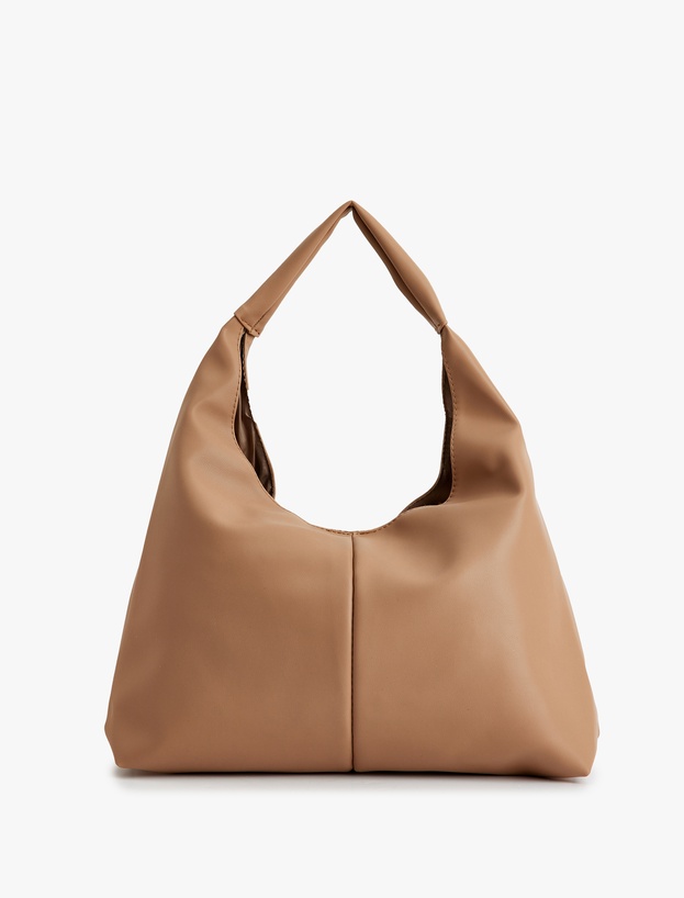 Suni Deri Dikiş Detaylı Shopper Çanta_0
