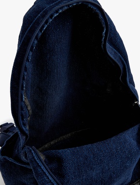 Fermuarlı Yan Cep Detaylı Denim Sırt Çantası_3