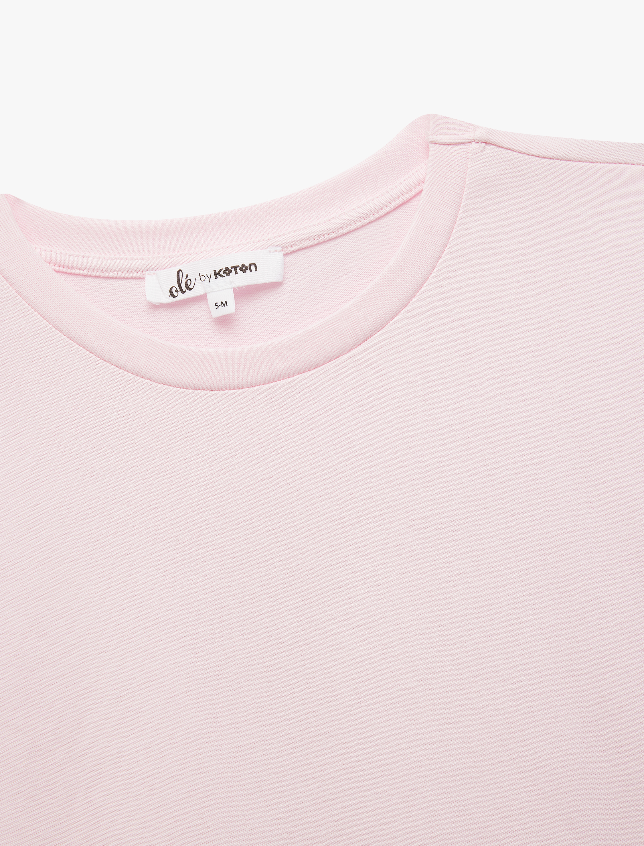   Kısa Kollu Bisiklet Yaka Pamuklu Basic Oversize Tişört