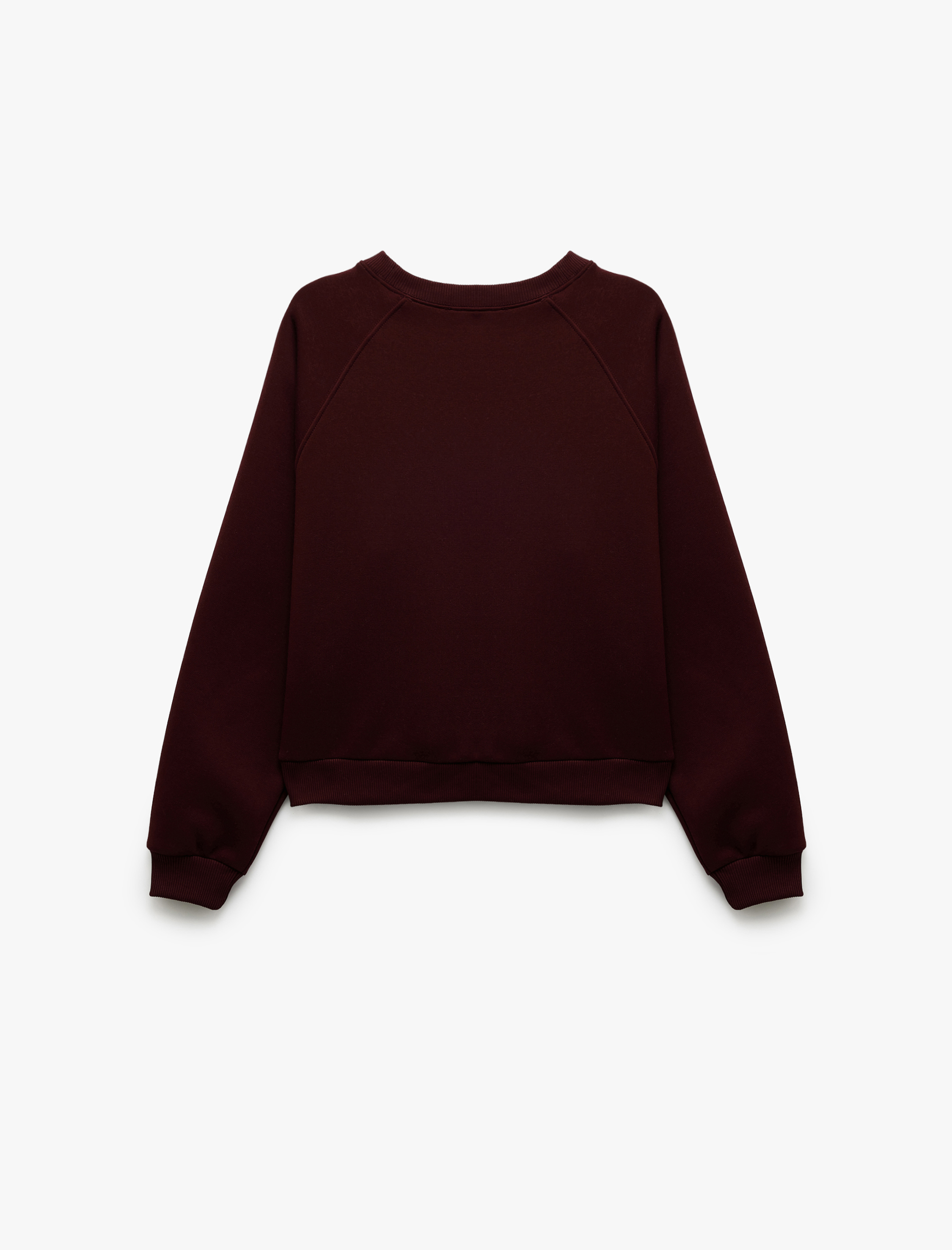   Üç İplik Şardonlu Dikiş Detaylı Bisiklet Yaka Oversize Sweatshirt