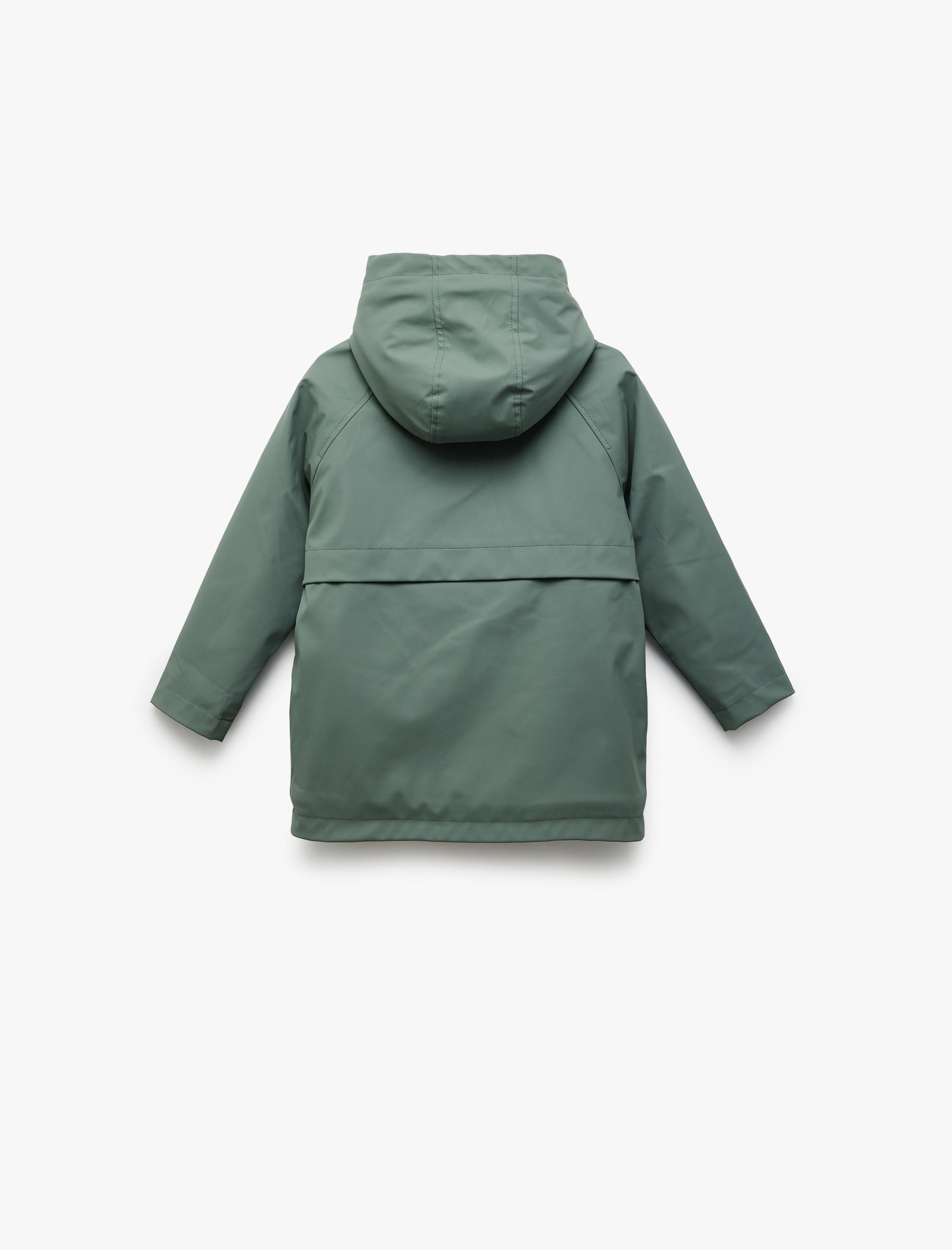  Erkek Çocuk Kapüşonlu Fermuarlı Cep Detaylı Su Geçirmez Mont