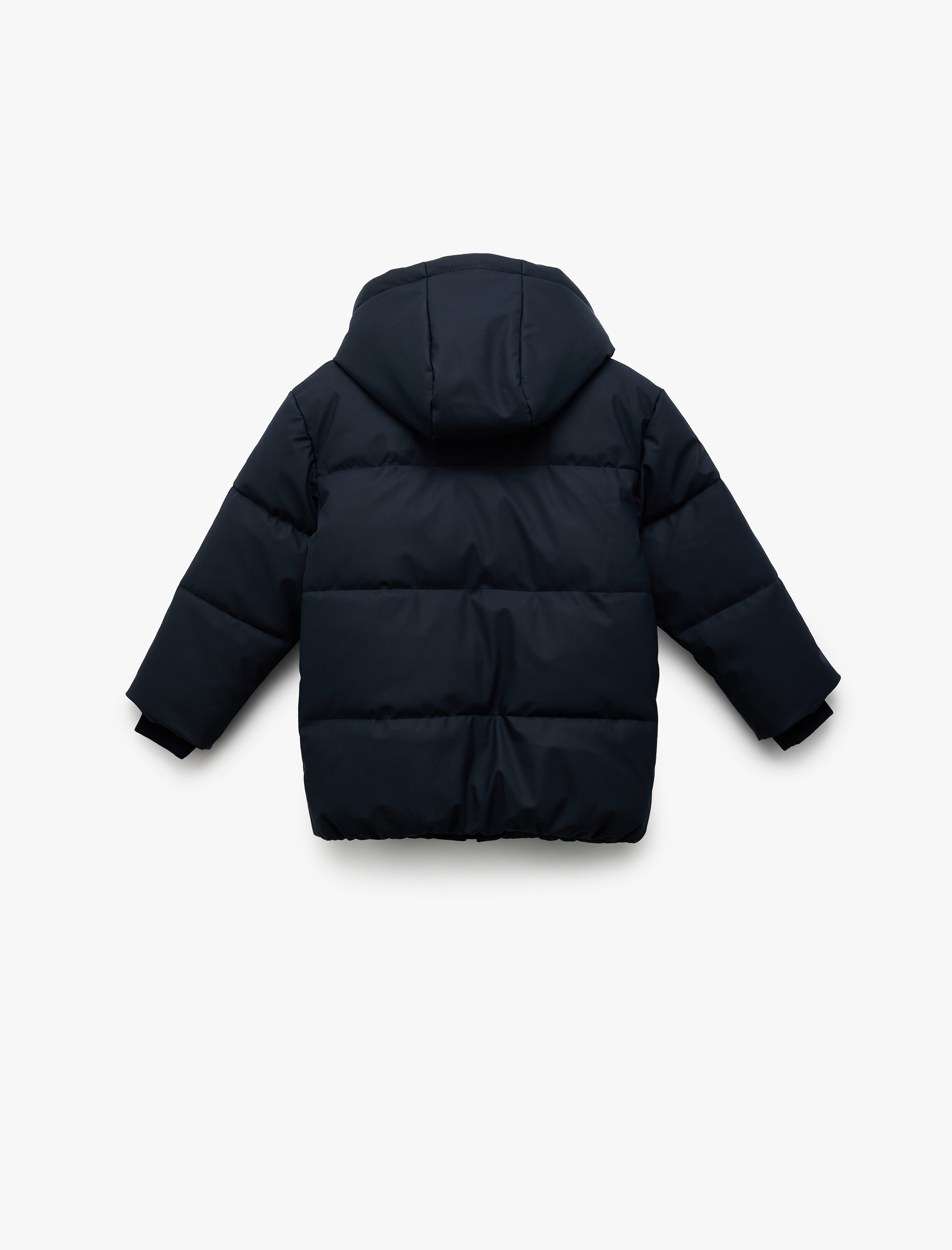  Erkek Çocuk Fermuarlı Kapüşonlu Cep Detaylı Şişme Mont