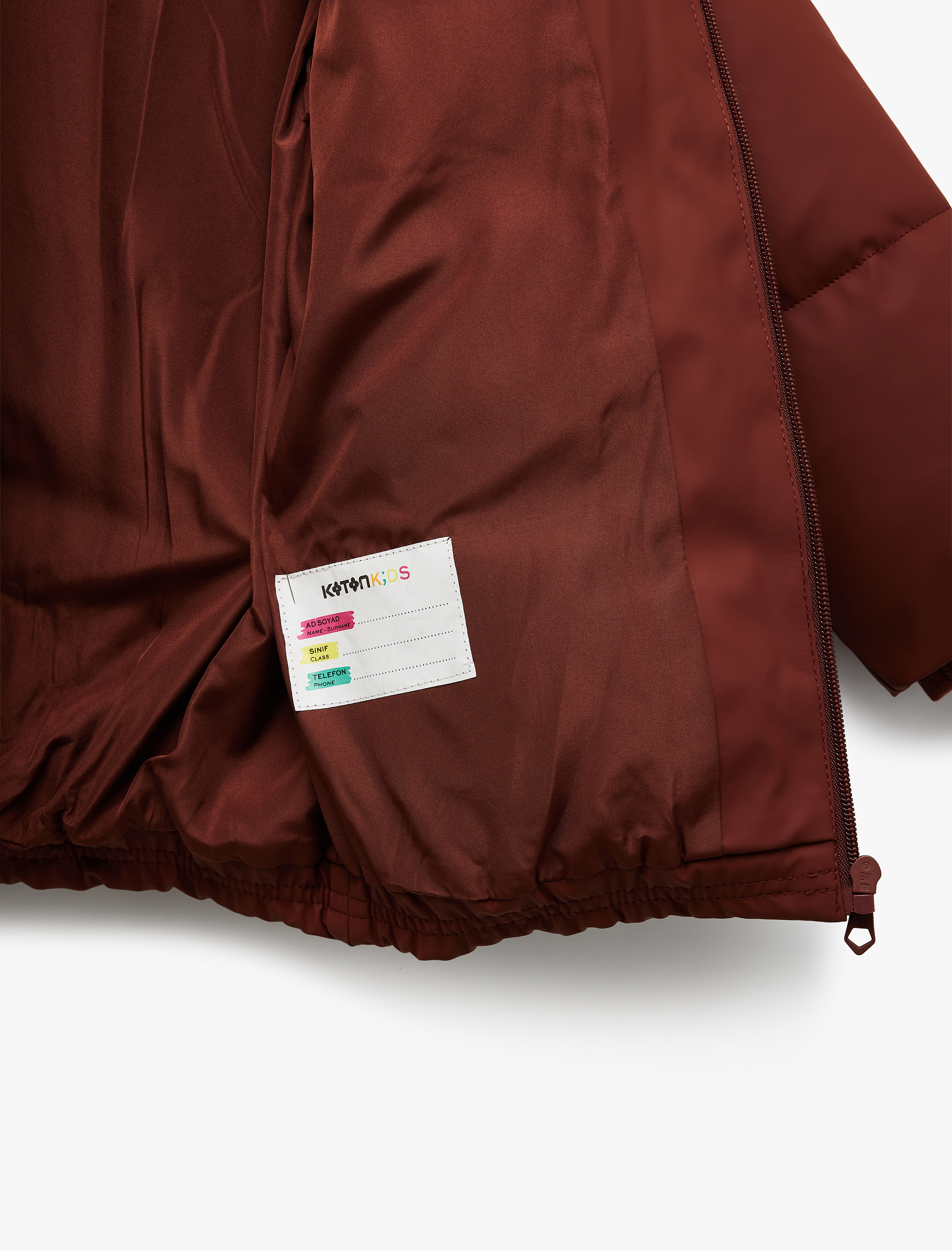  Erkek Çocuk Fermuarlı Kapüşonlu Cep Detaylı Şişme Mont