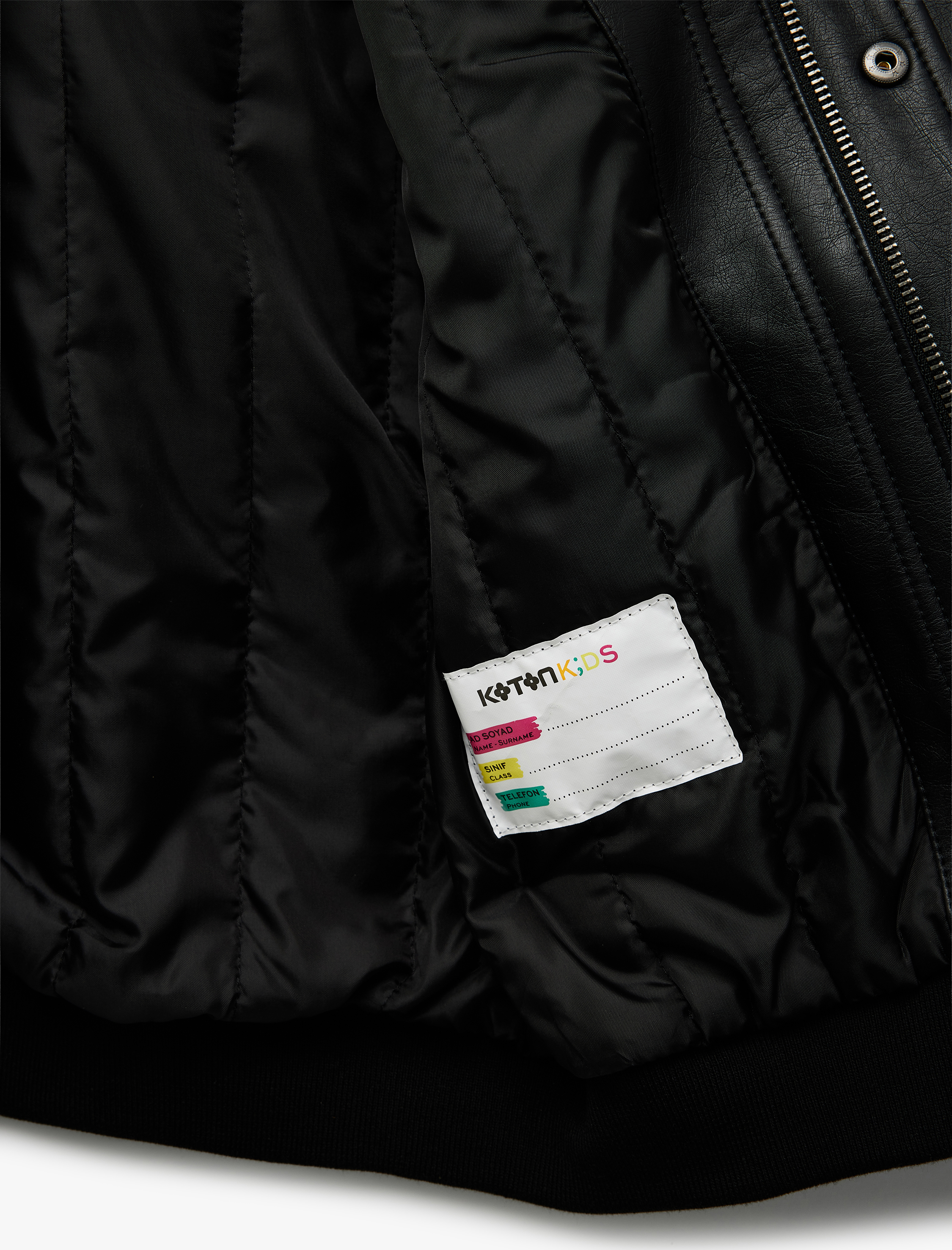  Erkek Çocuk Kapşonlu Çıtçıt Düğmeli Cepli Suni Deri Bomber Ceket