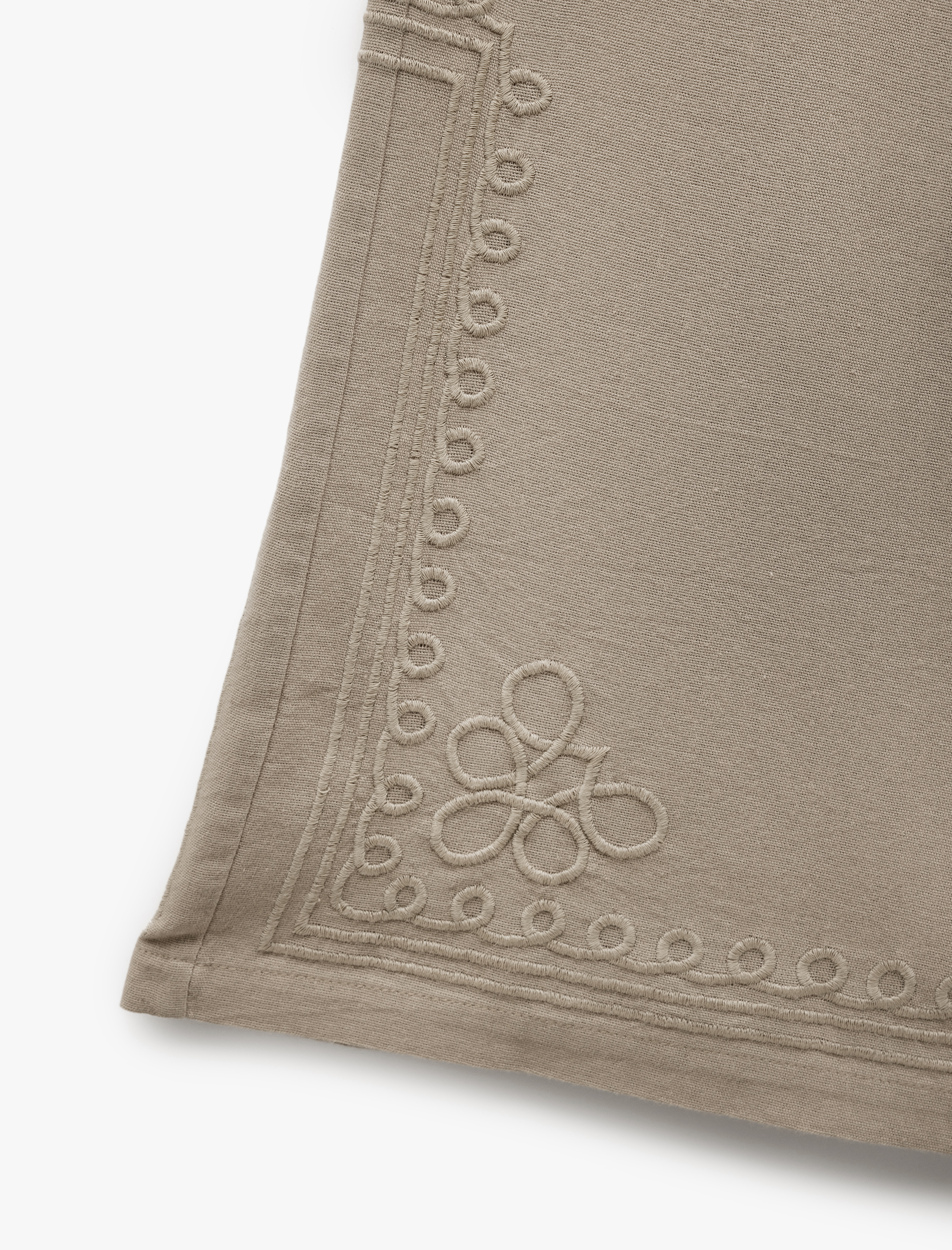   Pamuk Viskon Kumaş Yüksek Bel Cepli İşleme Detaylı Palazzo Pantolon