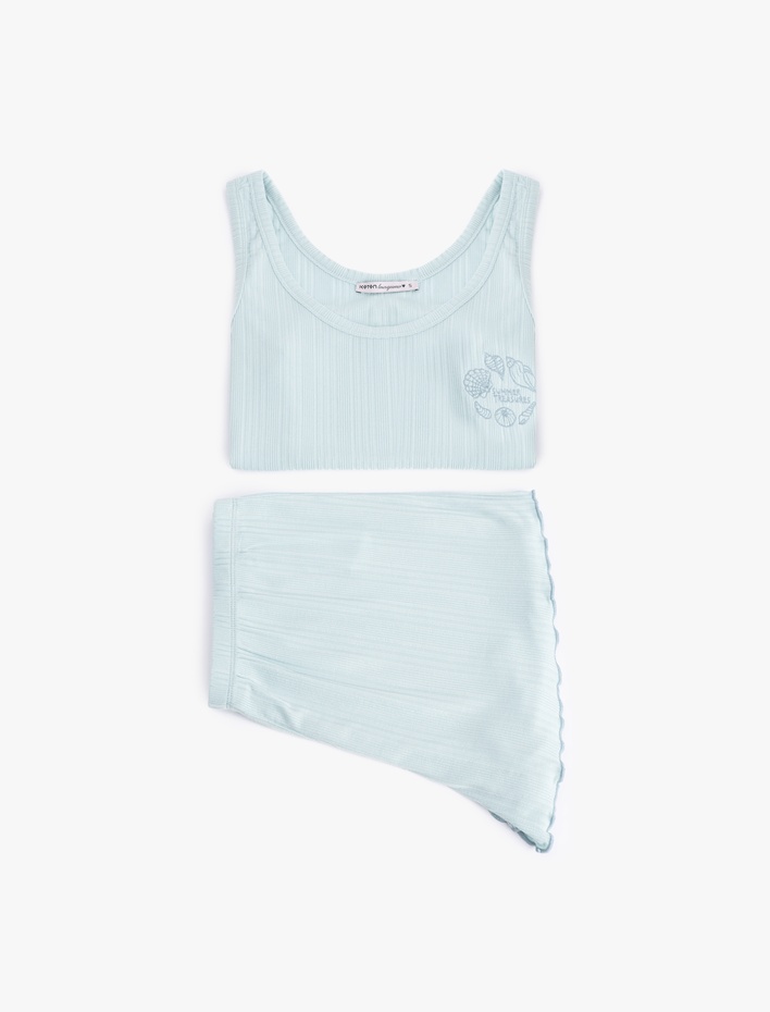  Askılı U Yaka Şortlu Modal Pijama Takımı