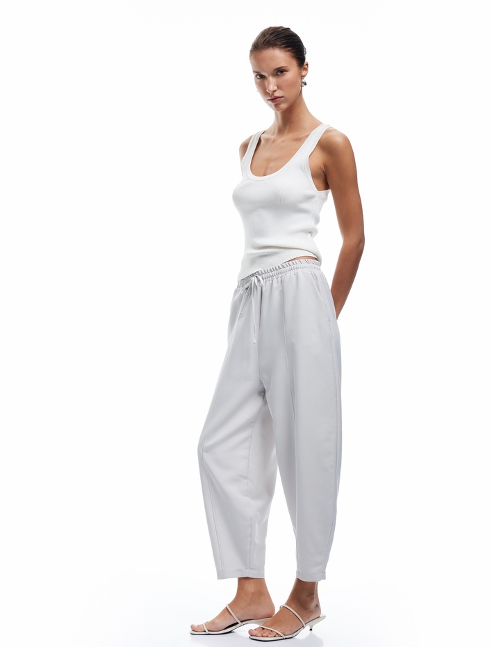  Modal Kumaş Beli Lastikli Bağlamalı Cepli Balon Fit Pantolon