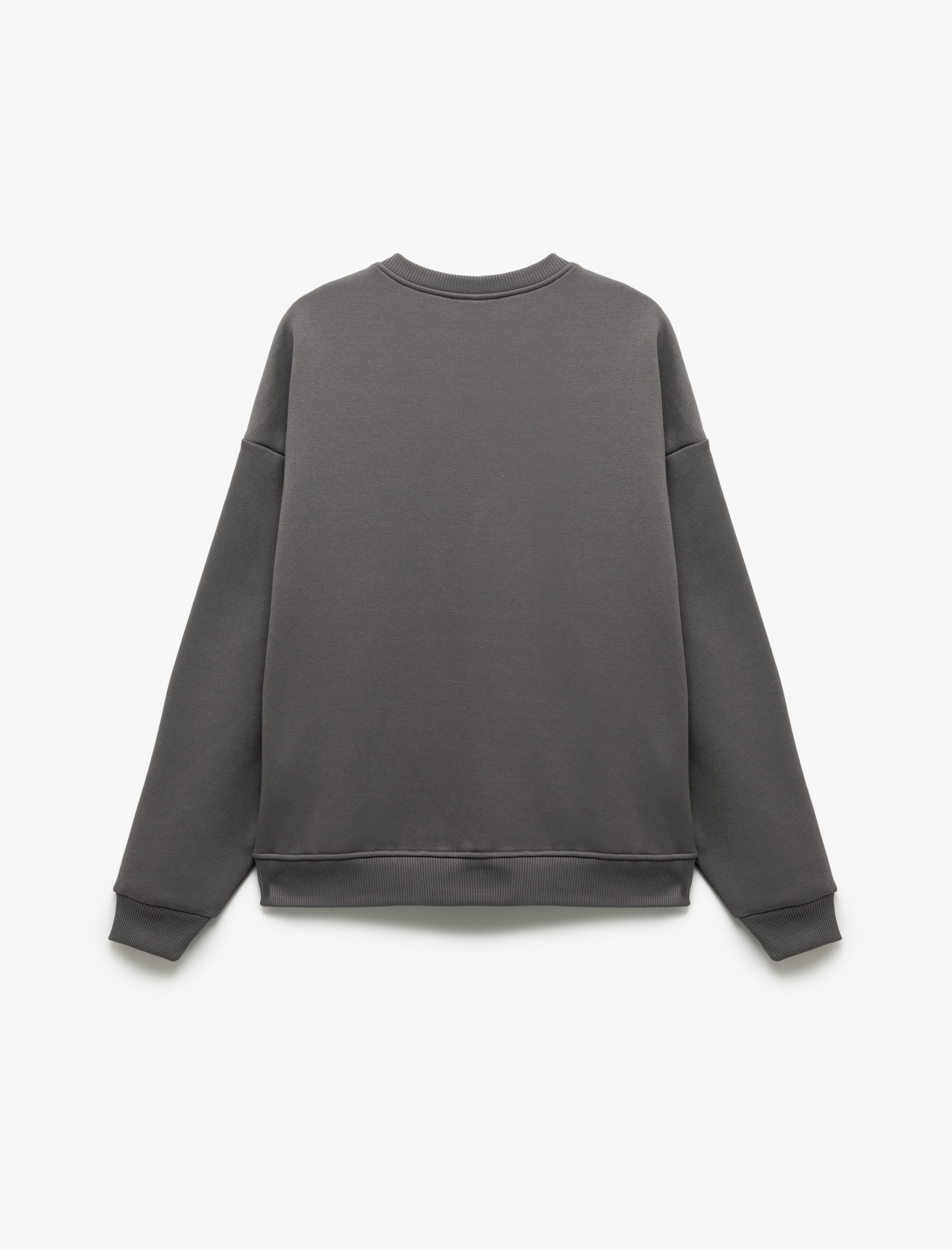   Üç İplik Şardonlu Bisiklet Yaka Baskılı Oversize Sweatshirt