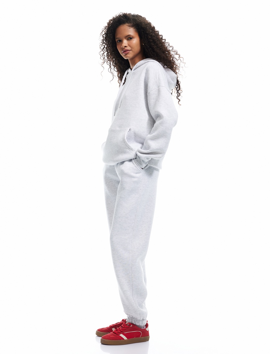   Şardonlu Cepli Beli Lastikli Oversize Jogger Eşofman Altı
