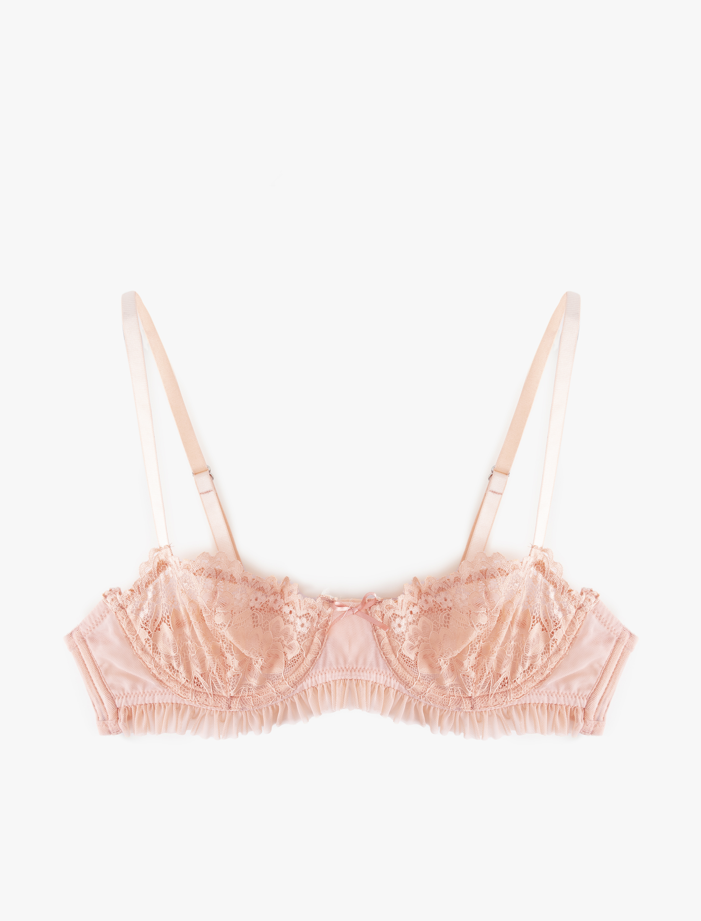   Fırfır Detaylı Transparan Balenli Dantelli Sütyen