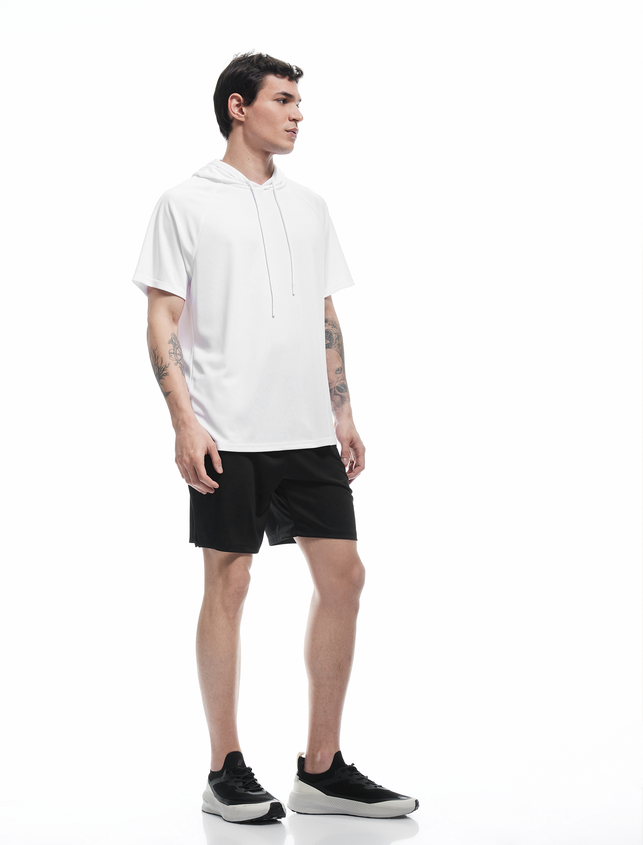 Koton Erkek Kısa Kollu Regular Fit Basic Kapşonlu Spor Tişört -1