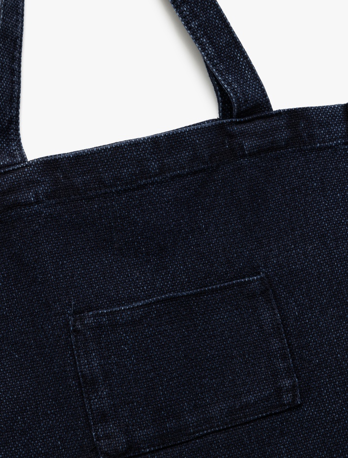 Kadın Cep Detaylı Saplı Denim Tote Çanta