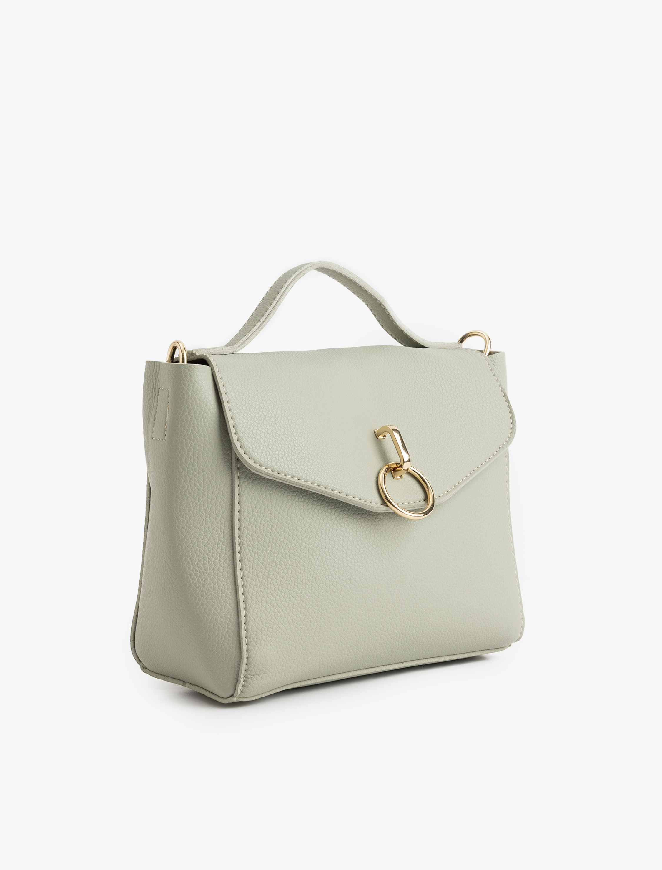  Kadın Metal Aksesuarlı Suni Deri Saplı Askılı Çapraz Çanta