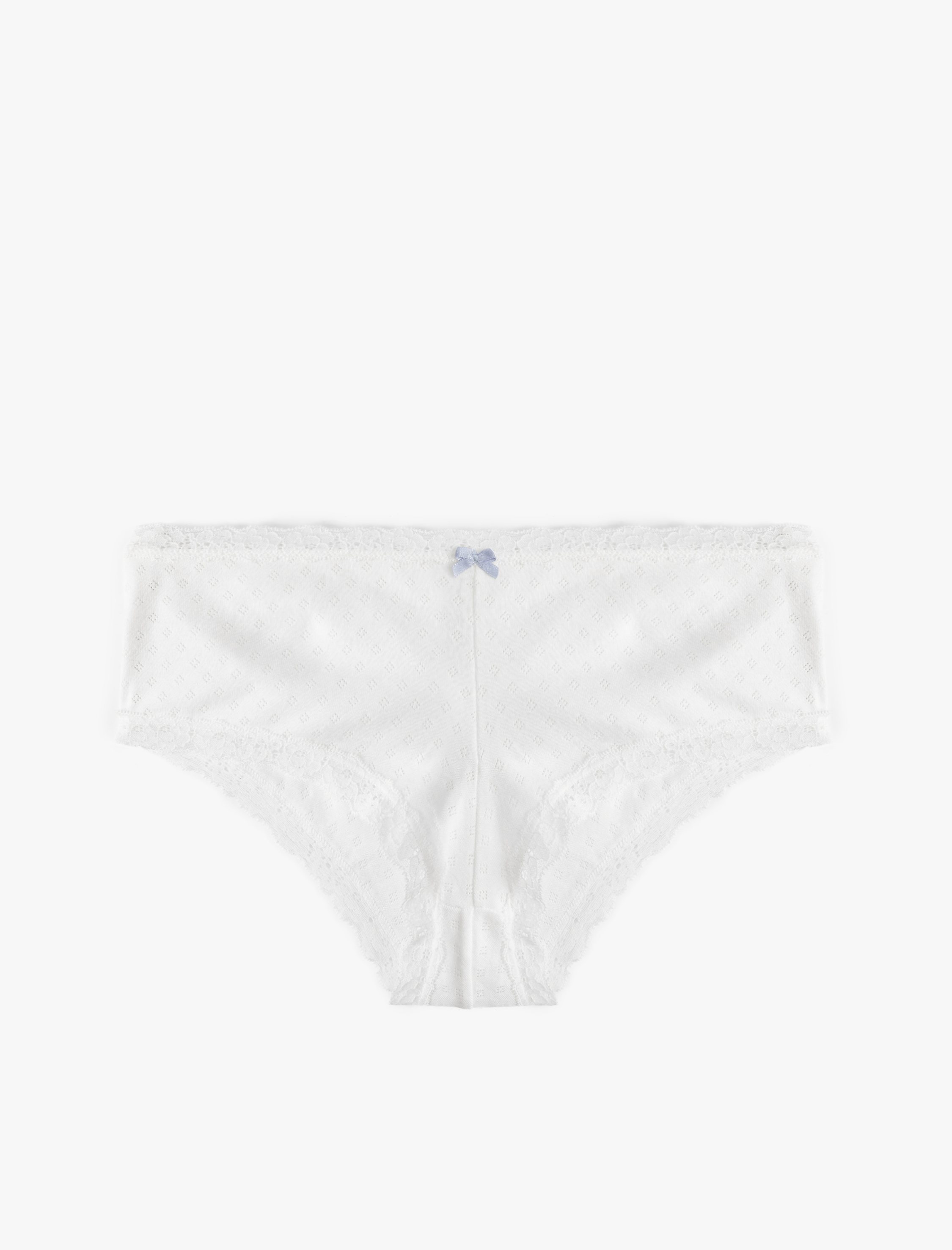   Pamuklu Fiyonklu Dantel Detaylı Yüksek Bel Hipster Külot