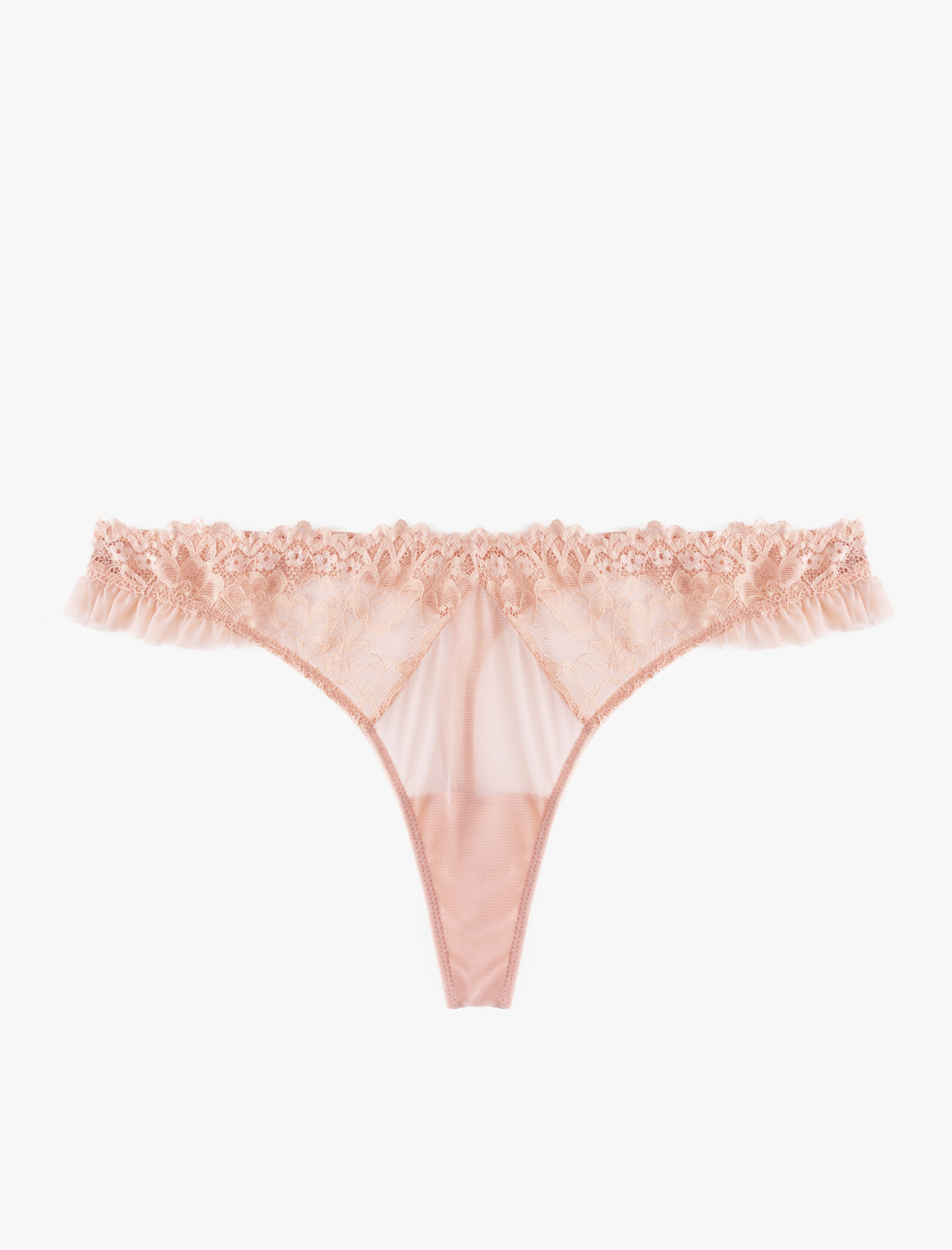   Fırfır Detaylı Transparan Dantelli String Külot