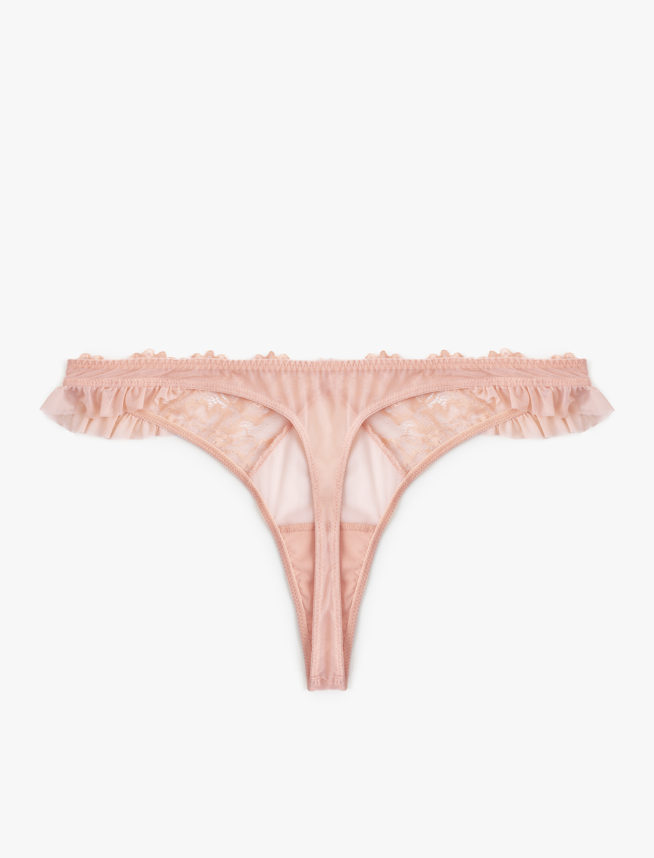   Fırfır Detaylı Transparan Dantelli String Külot