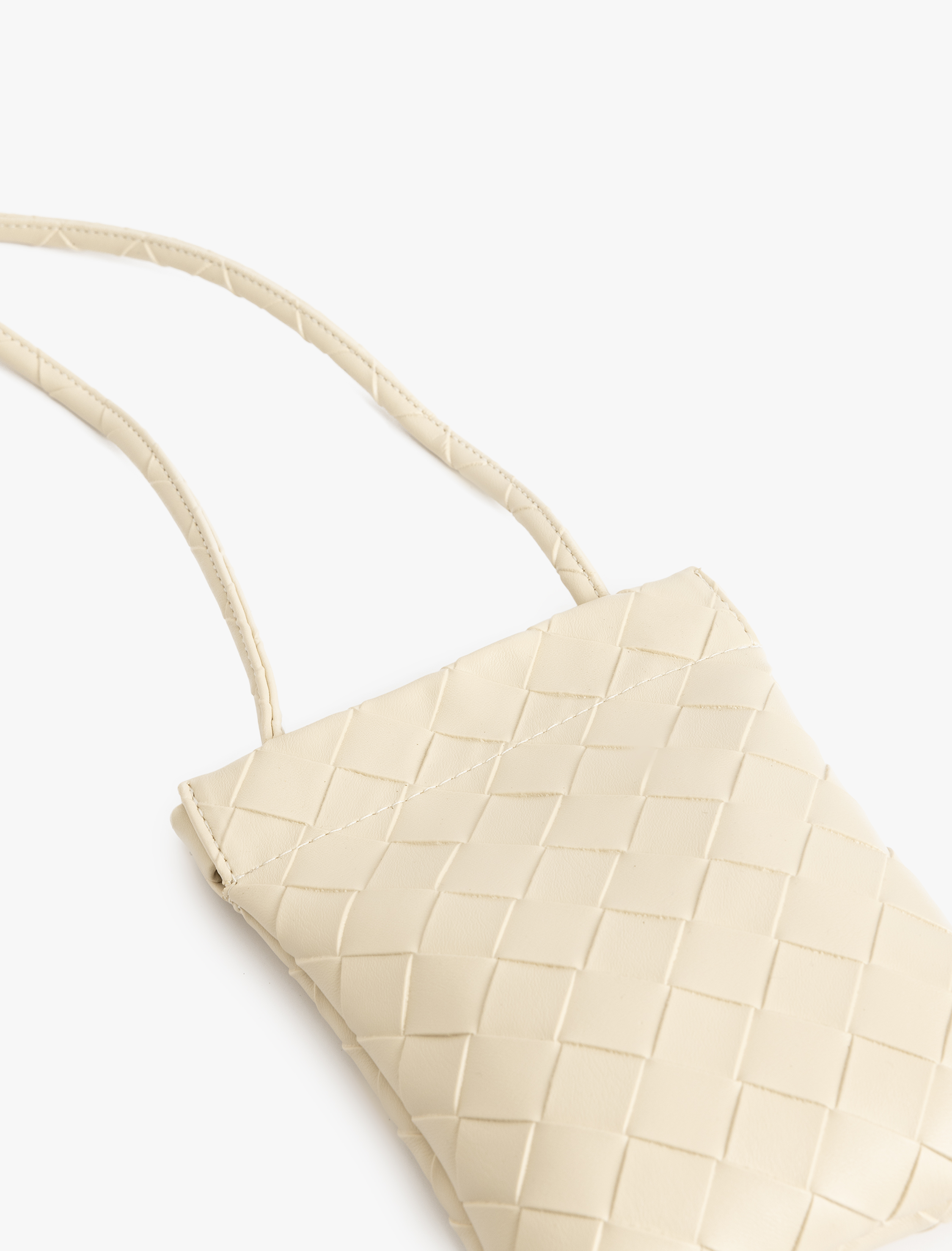  Kadın Suni Deri Dokulu Askılı Telefon Çantası