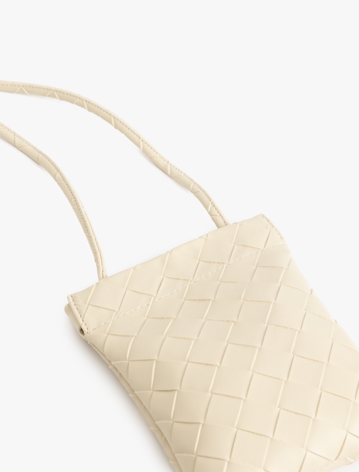 Kadın Suni Deri Dokulu Askılı Telefon Çantası