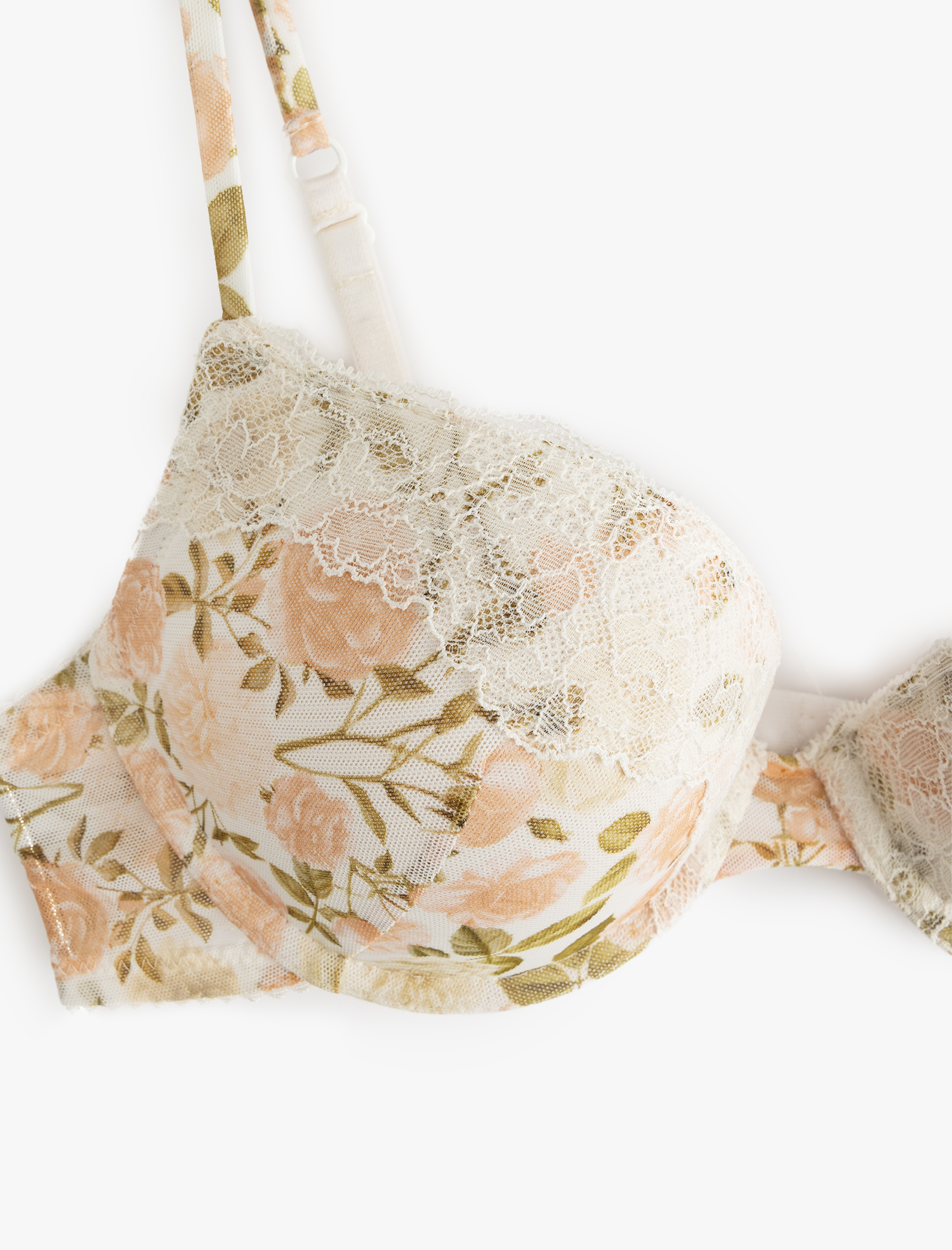  Dantel Detaylı Ekstra Dolgulu Destekli Maximizer Çiçekli Sütyen