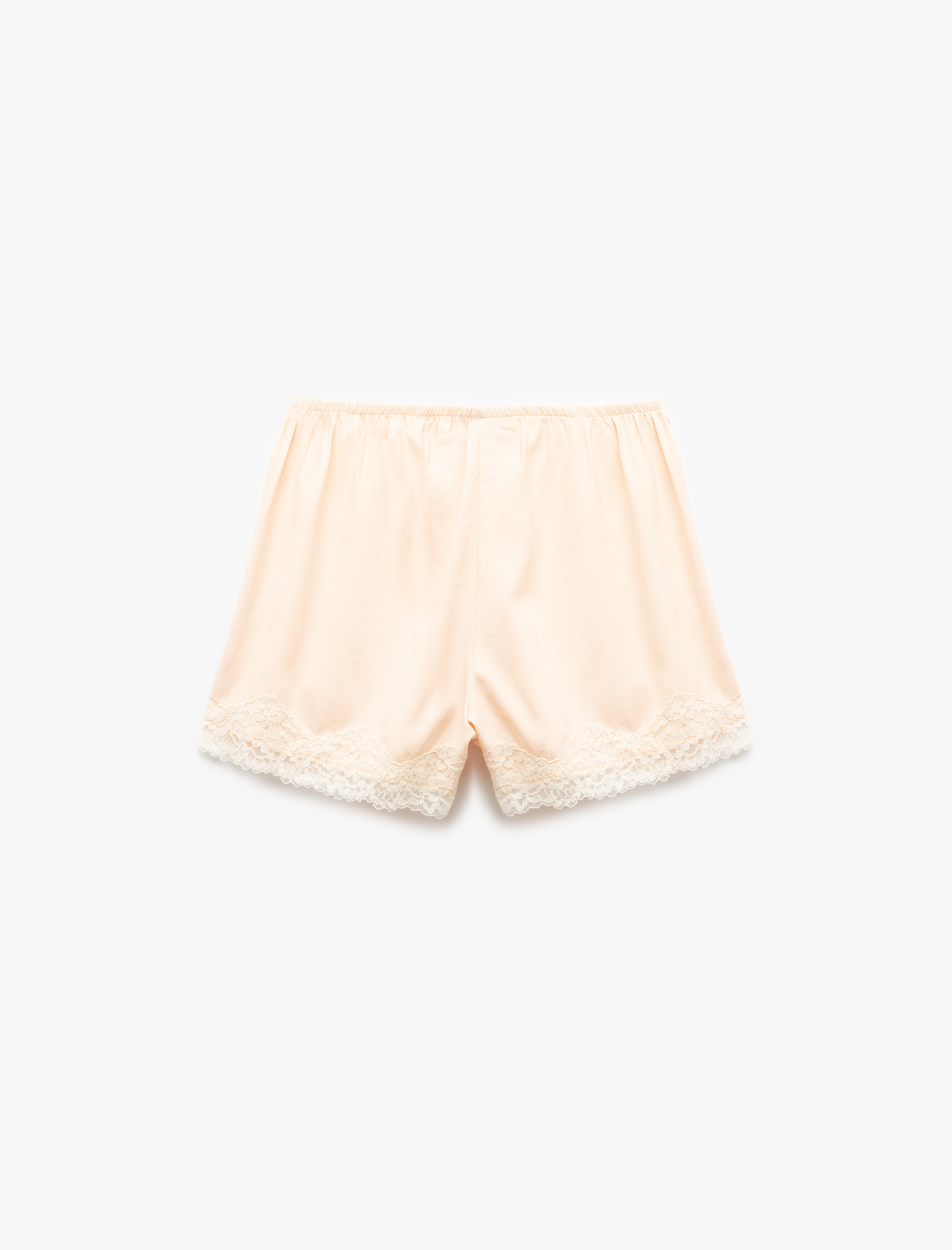   Bağlama Detaylı Dantelli Saten Şort Pijama Altı