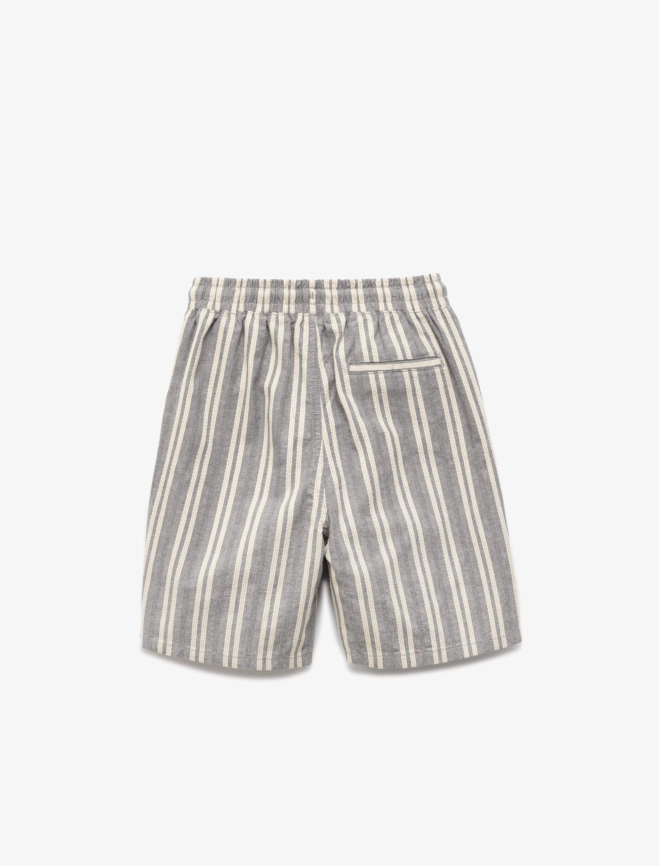  Erkek Çocuk Pamuklu Cep Detaylı Beli Bağcıklı Çizgili Şort