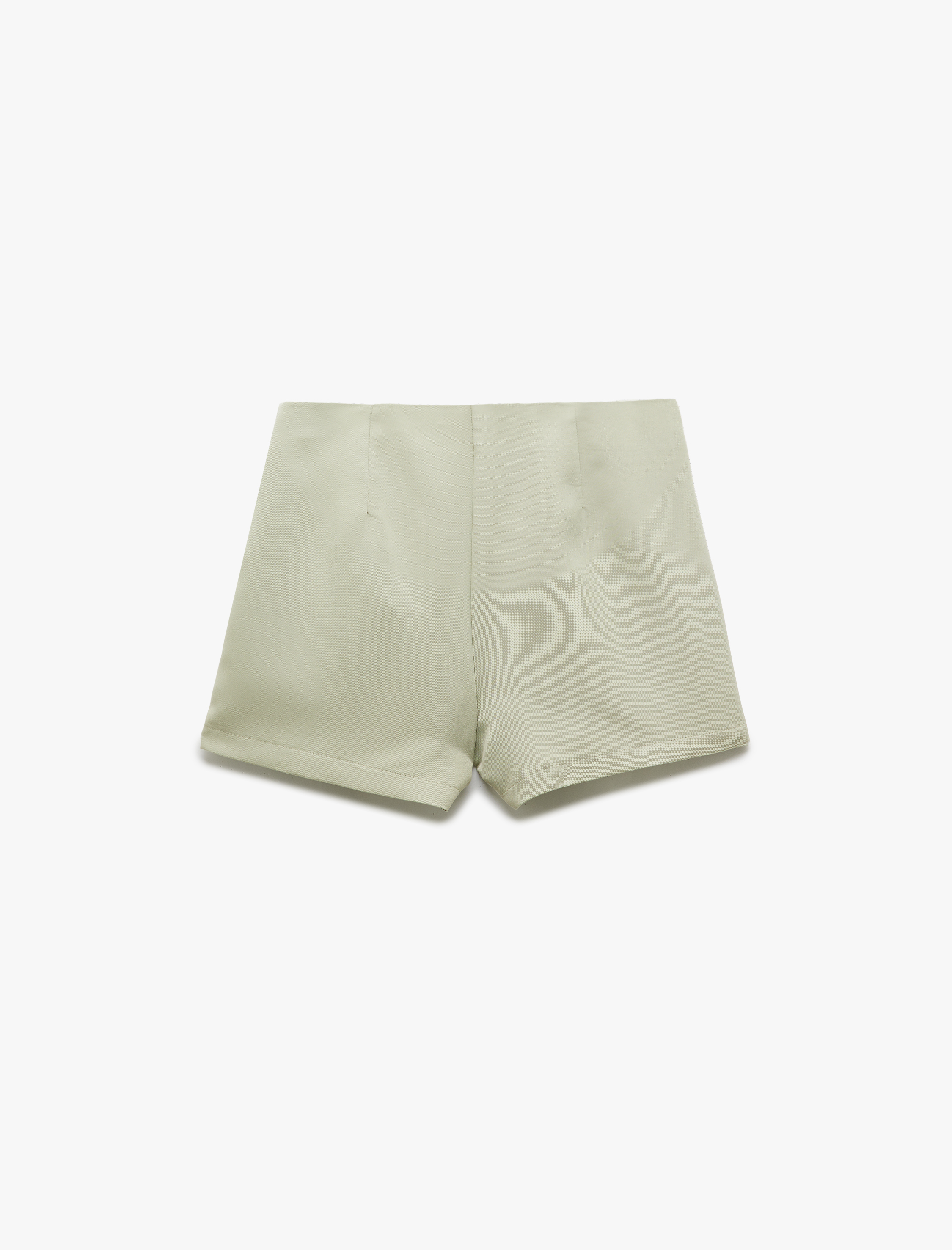   Modal Kumaş Drape Detaylı Kruvaze Mini Şort Etek