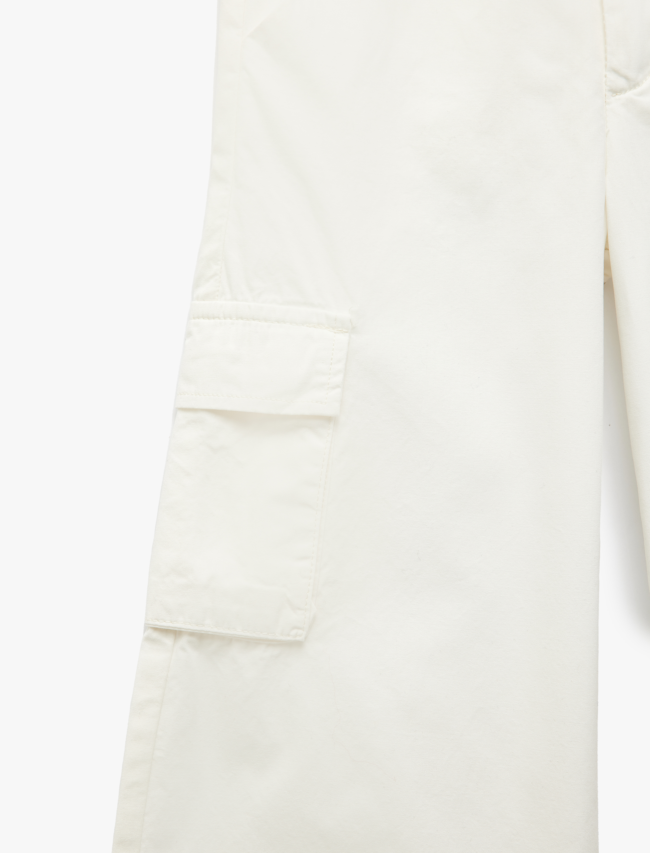  Kız Çocuk Pamuklu Cep Detaylı Bol Paça Kargo Pantolon