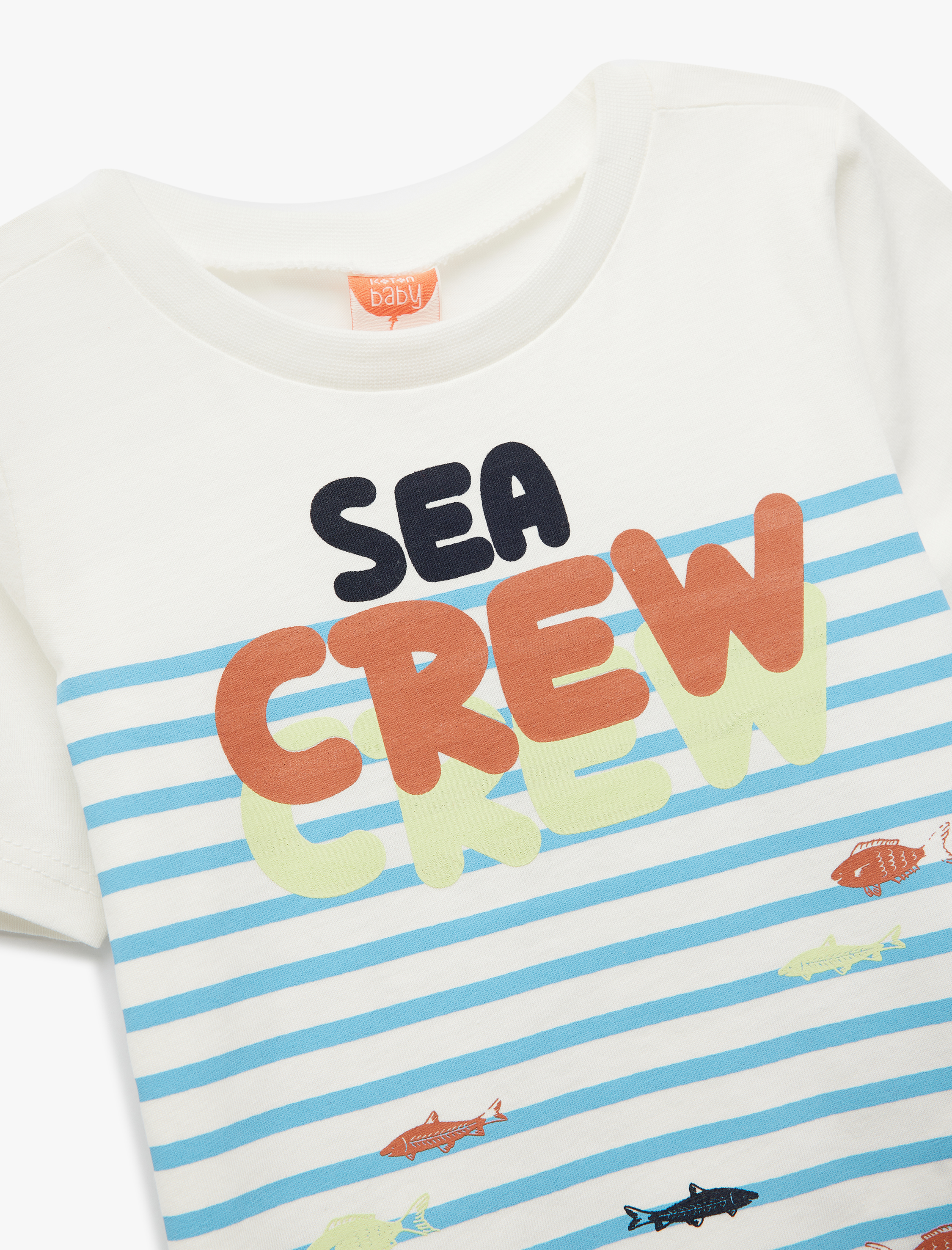  Erkek Bebek Bisiklet Yaka Baskılı Pamuklu Kısa Kollu Tişört