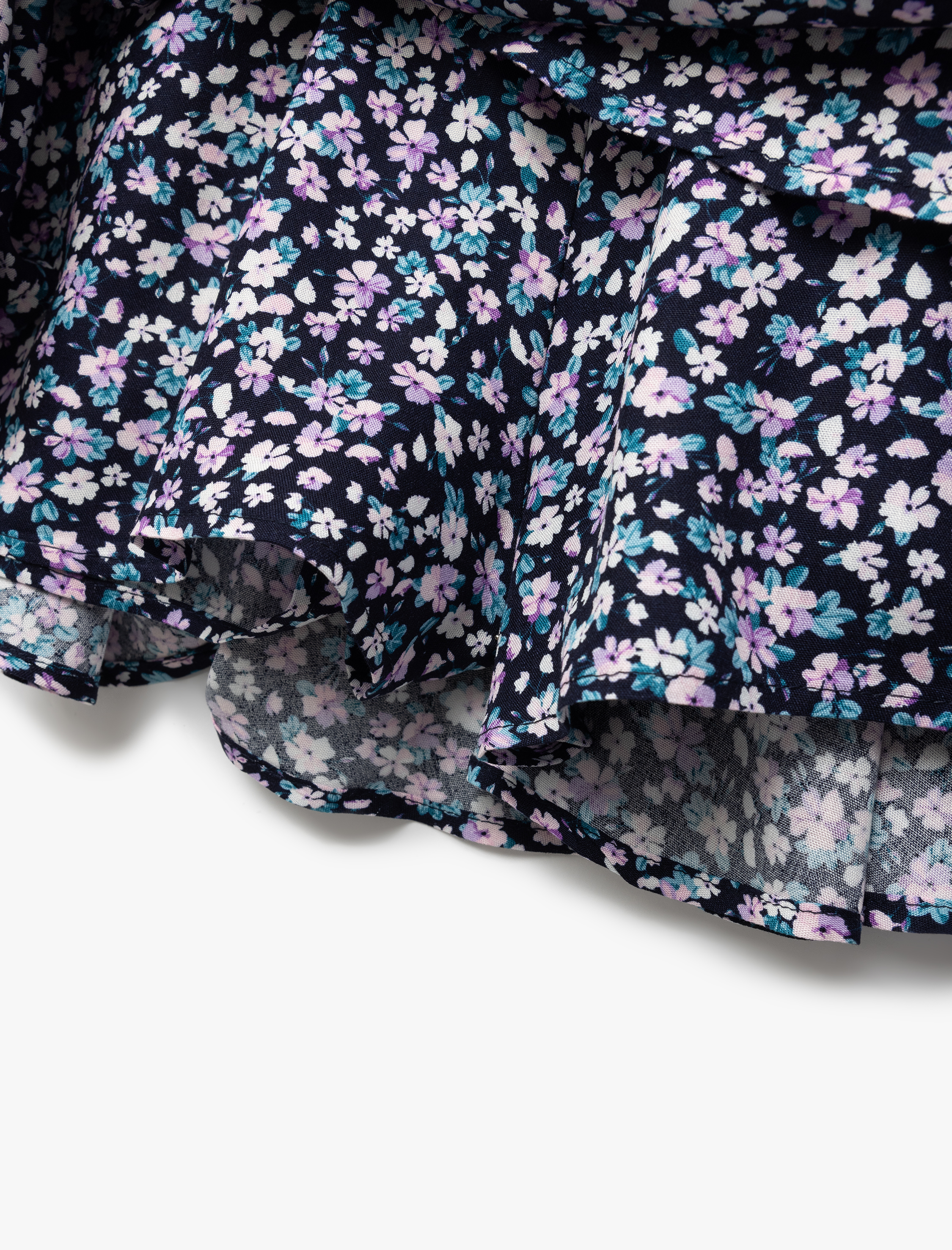   Çiçekli Volanlı Viskon Mini Şort Etek