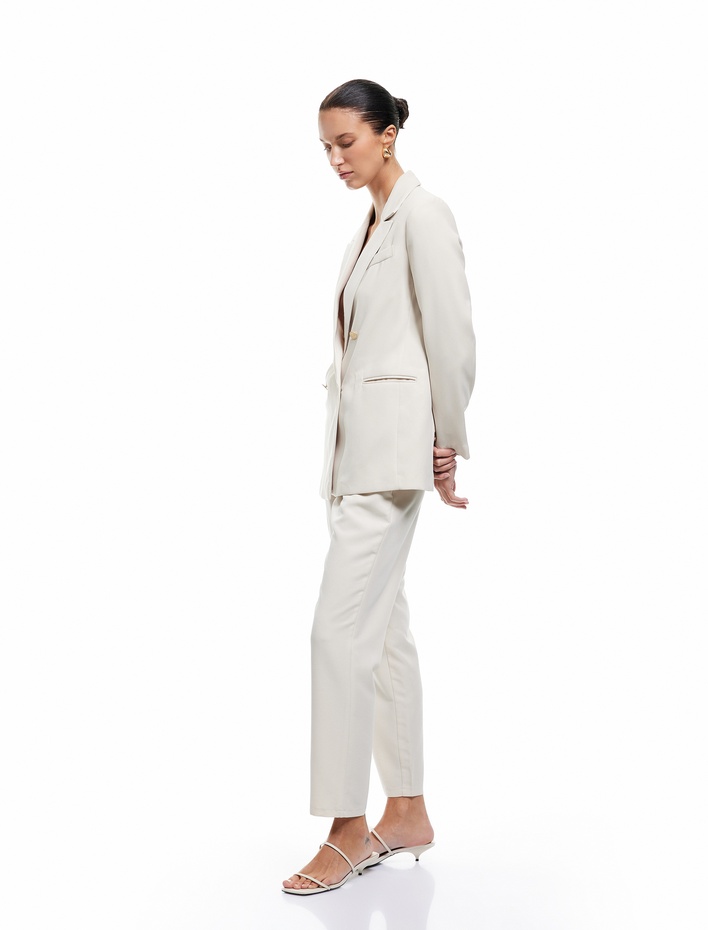  Modal Kumaş Karışımlı Yüksek Bel Cepli Havuç Kesim Jogger Pantolon