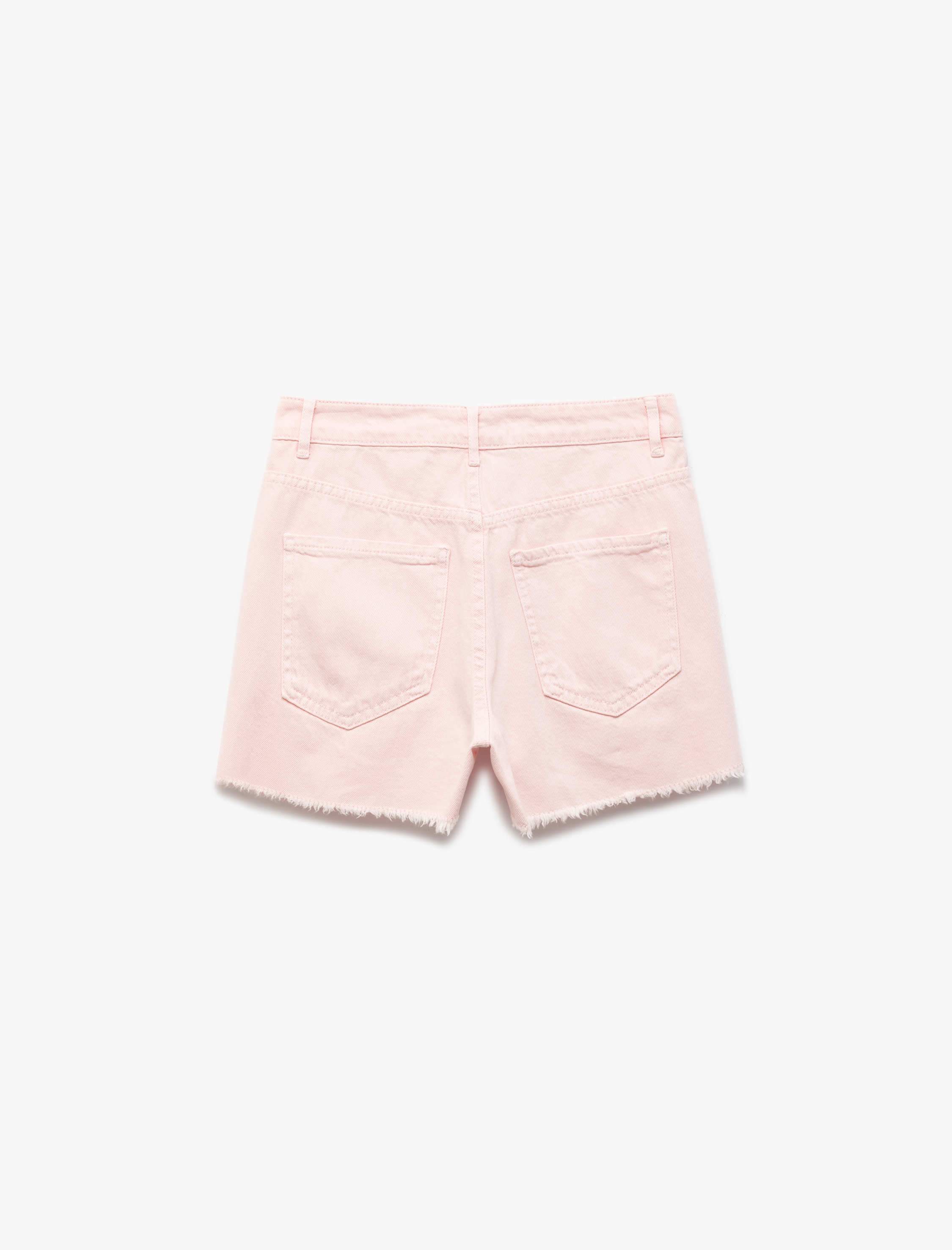   Pamuklu Beş Cepli Mini Püskül Detaylı Yırtık Denim Şort