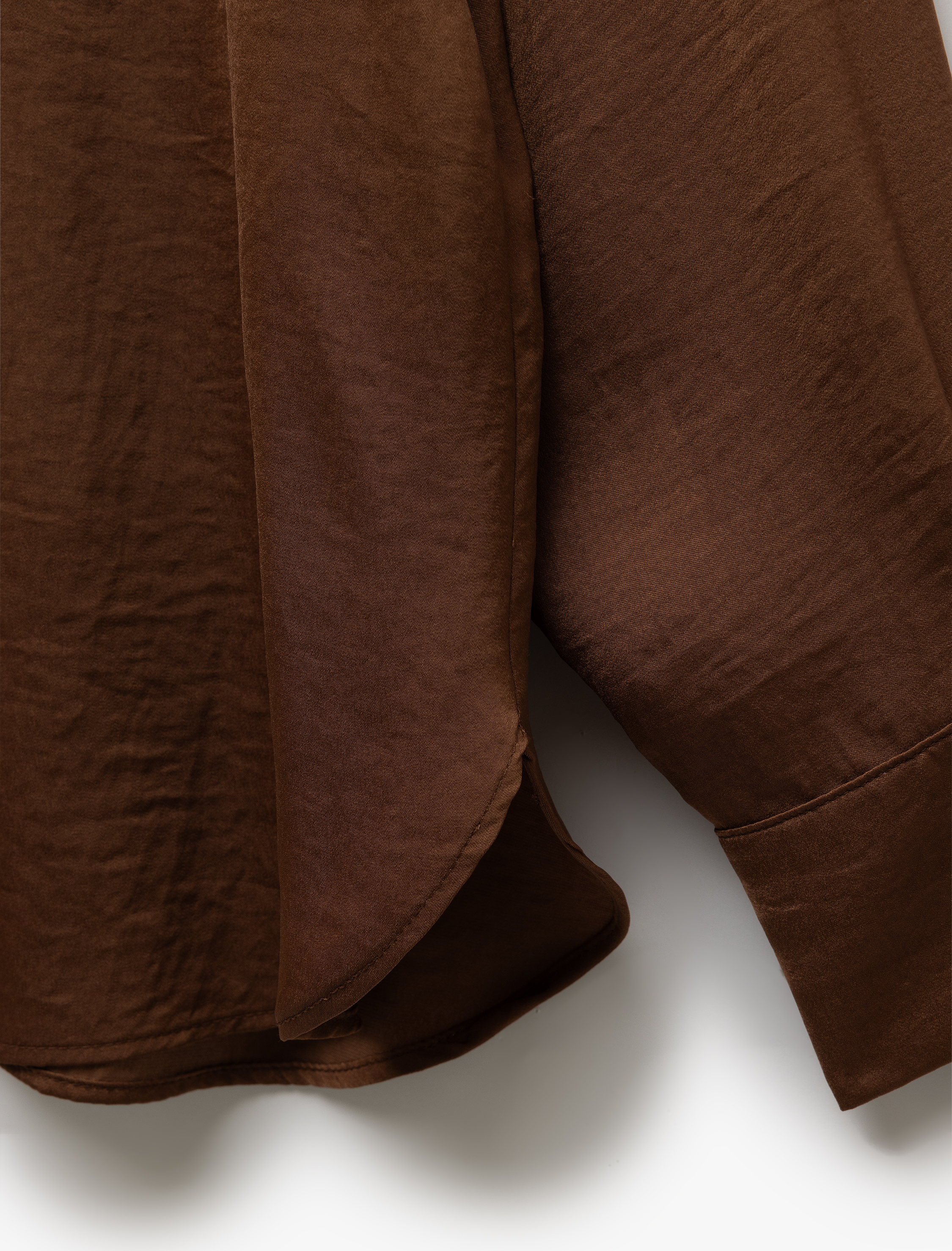   Aerobin Kumaş Uzun Kollu Klasik Yaka Saten Gömlek