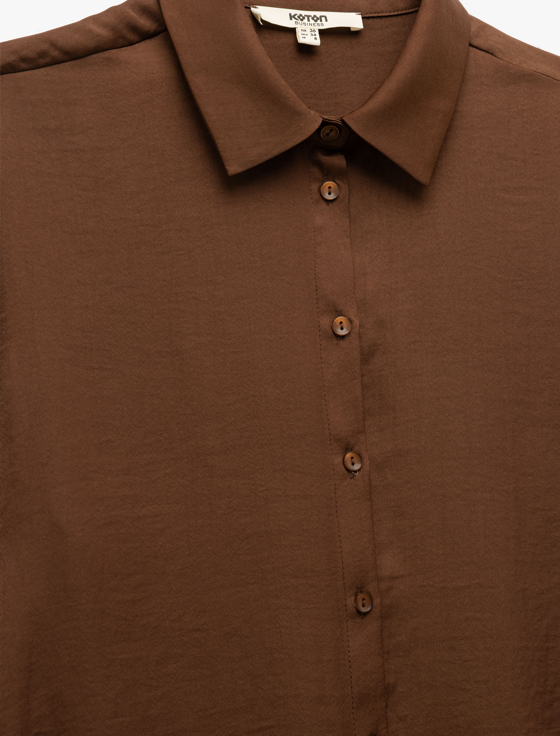   Aerobin Kumaş Uzun Kollu Klasik Yaka Saten Gömlek