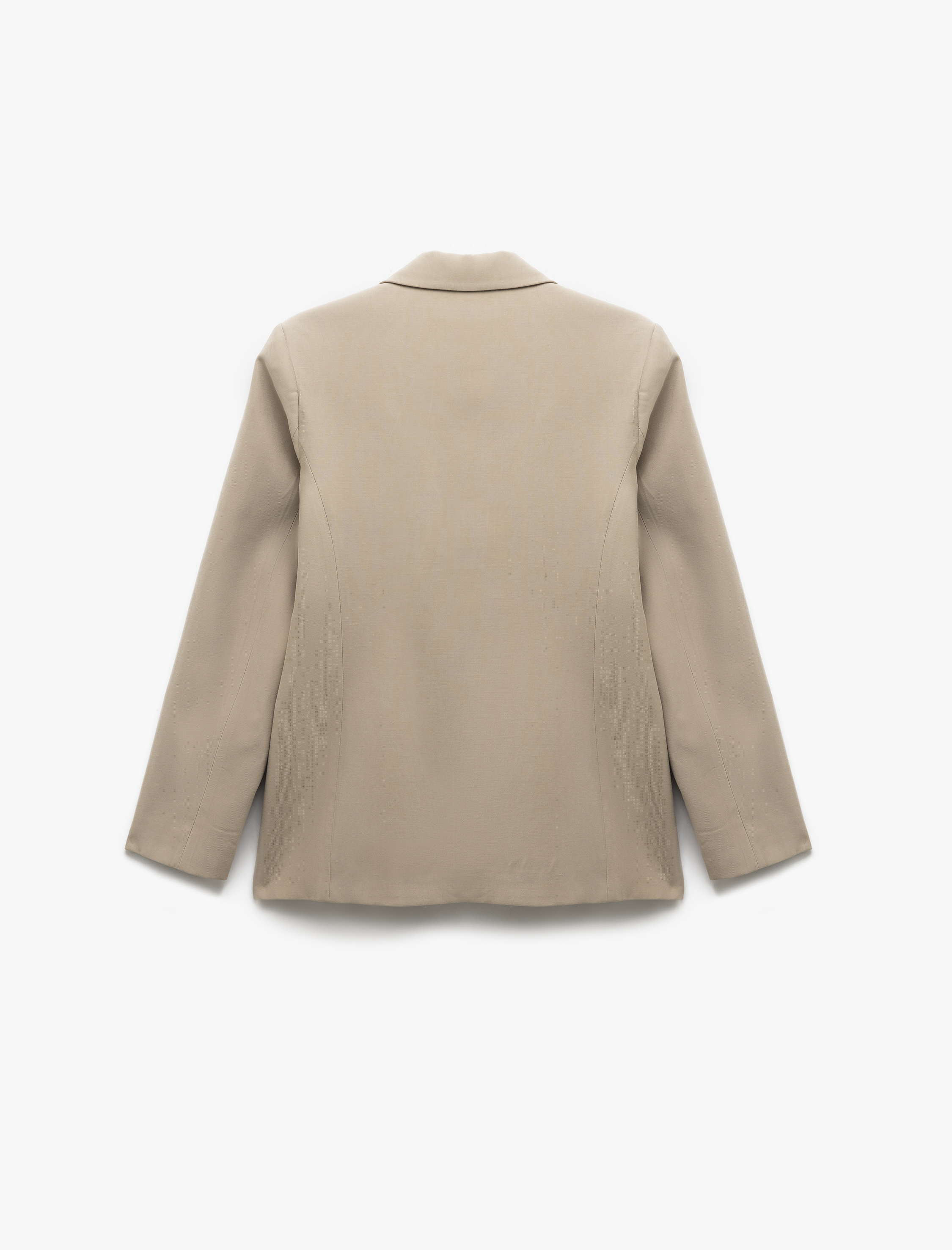   Viskon Kumaş Uzun Kollu Kruvaze Oversize Blazer Ceket