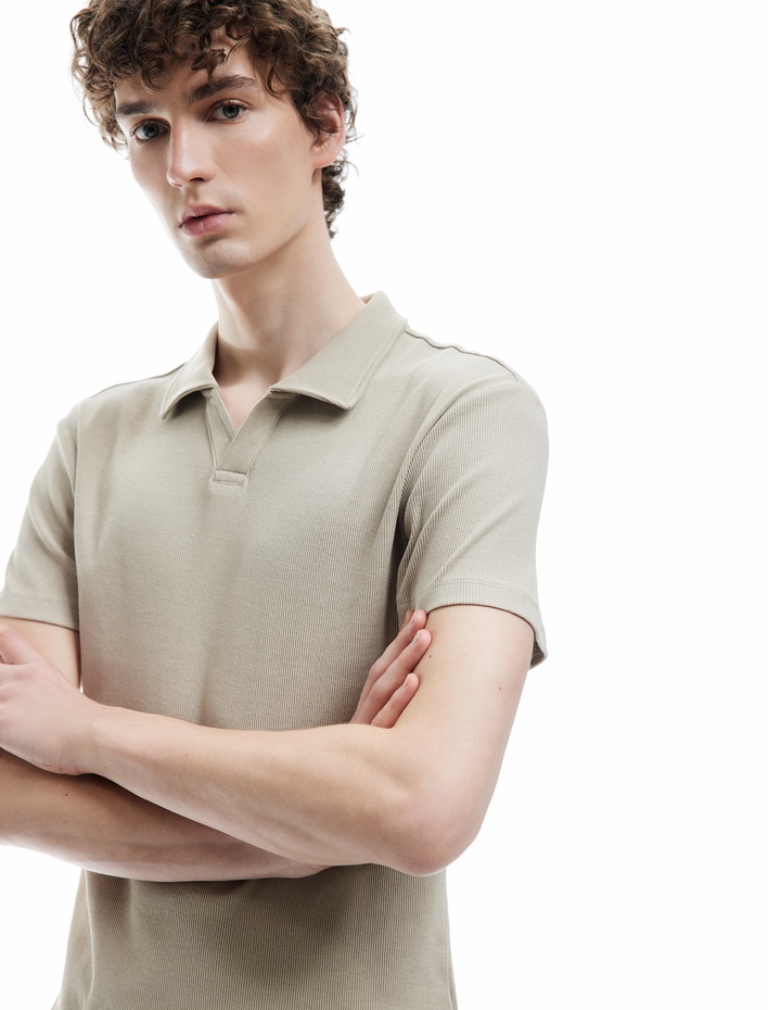  Pamuklu Kısa Kollu Slim Fit Basic Polo Tişört