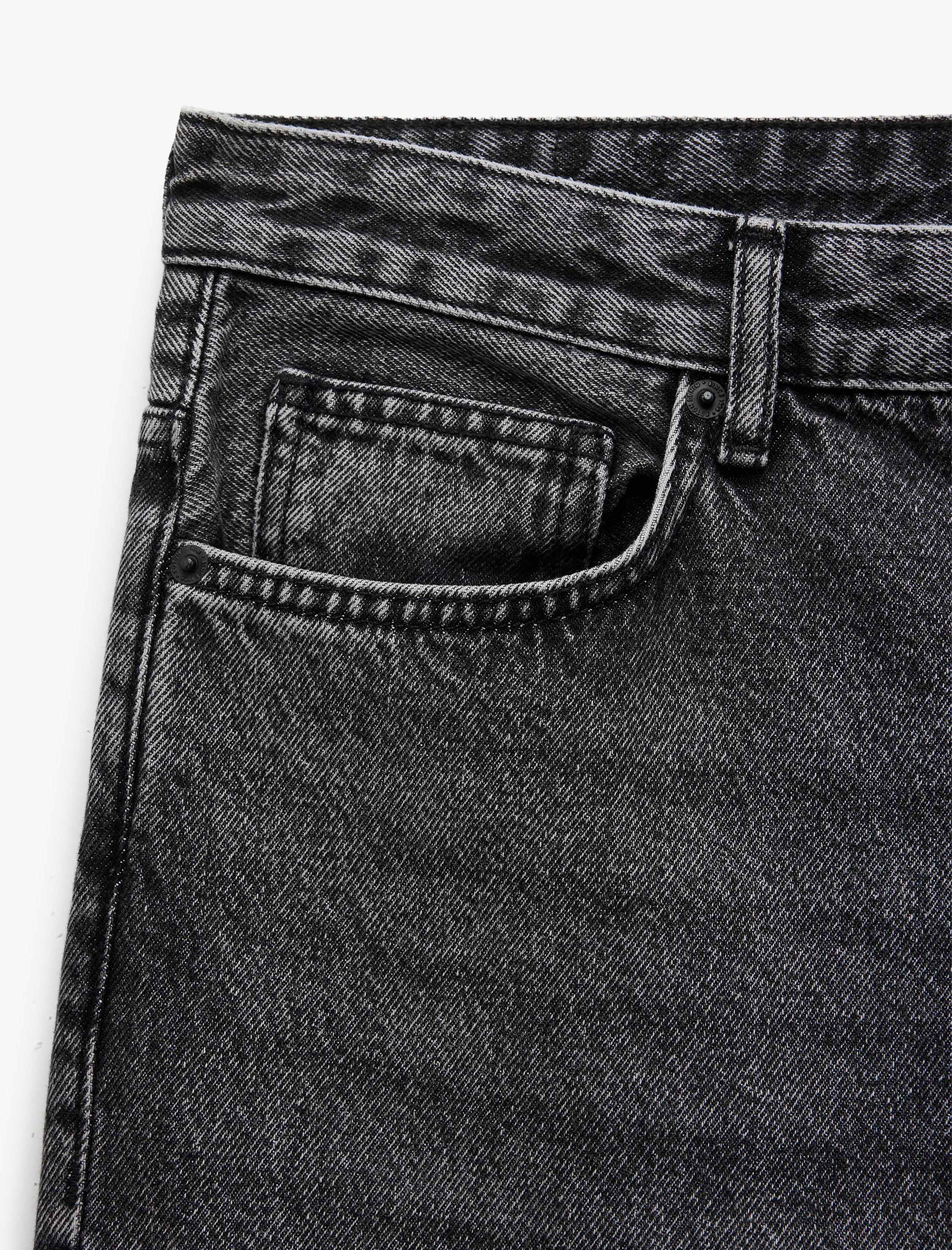   Pamuklu Bol Kesim Düğmeli Jean Pantolon - Loose Straight Fit Jean