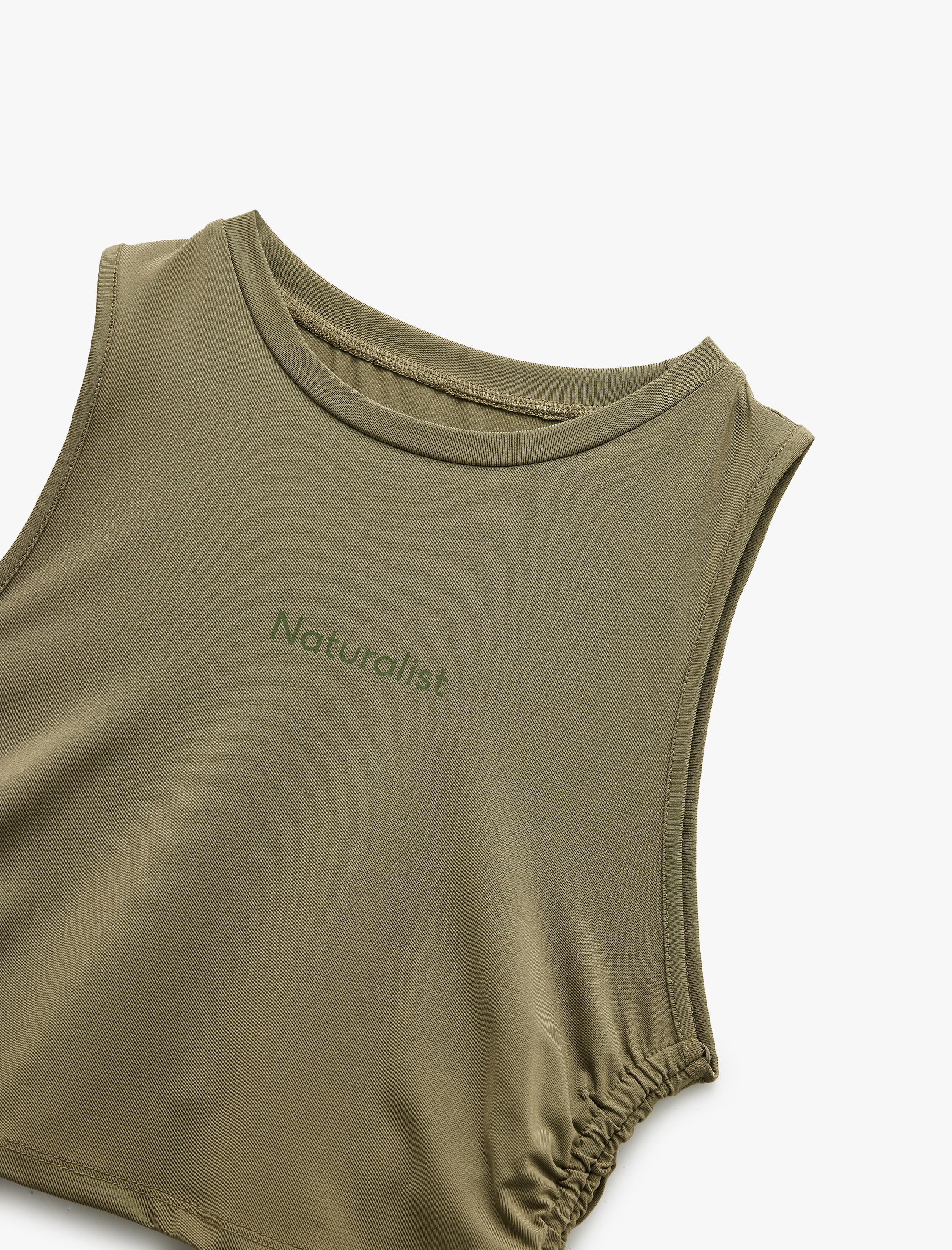   Büzgülü Kolsuz Bisiklet Yaka Baskılı Sporcu Atleti