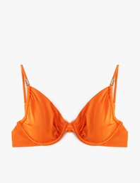 Aksesuar Detaylı Balenli Bikini Üstü