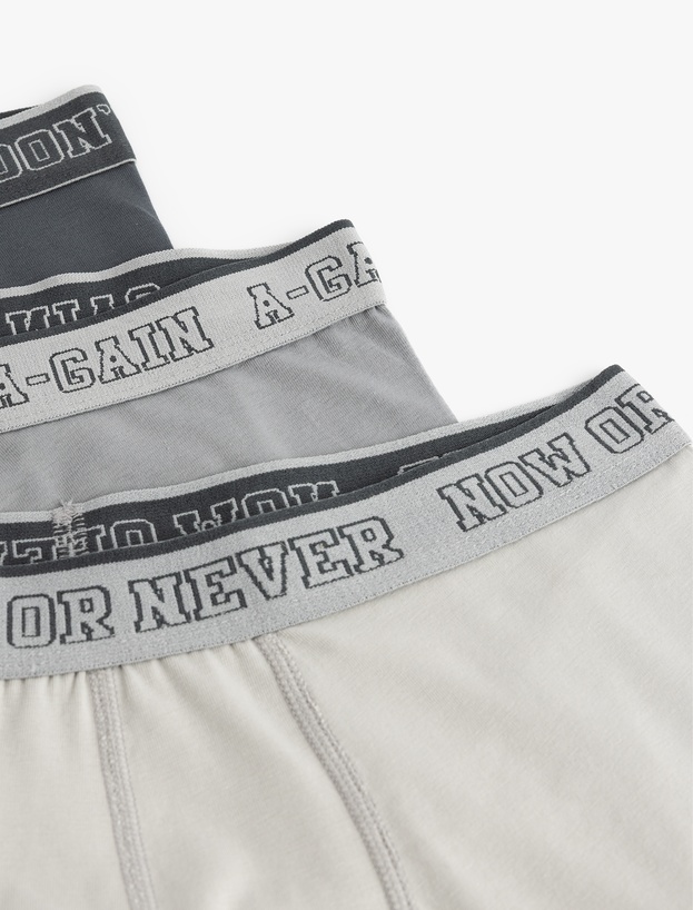 Baskılı Bel Detaylı Pamuklu 3'lü Boxer Seti_5