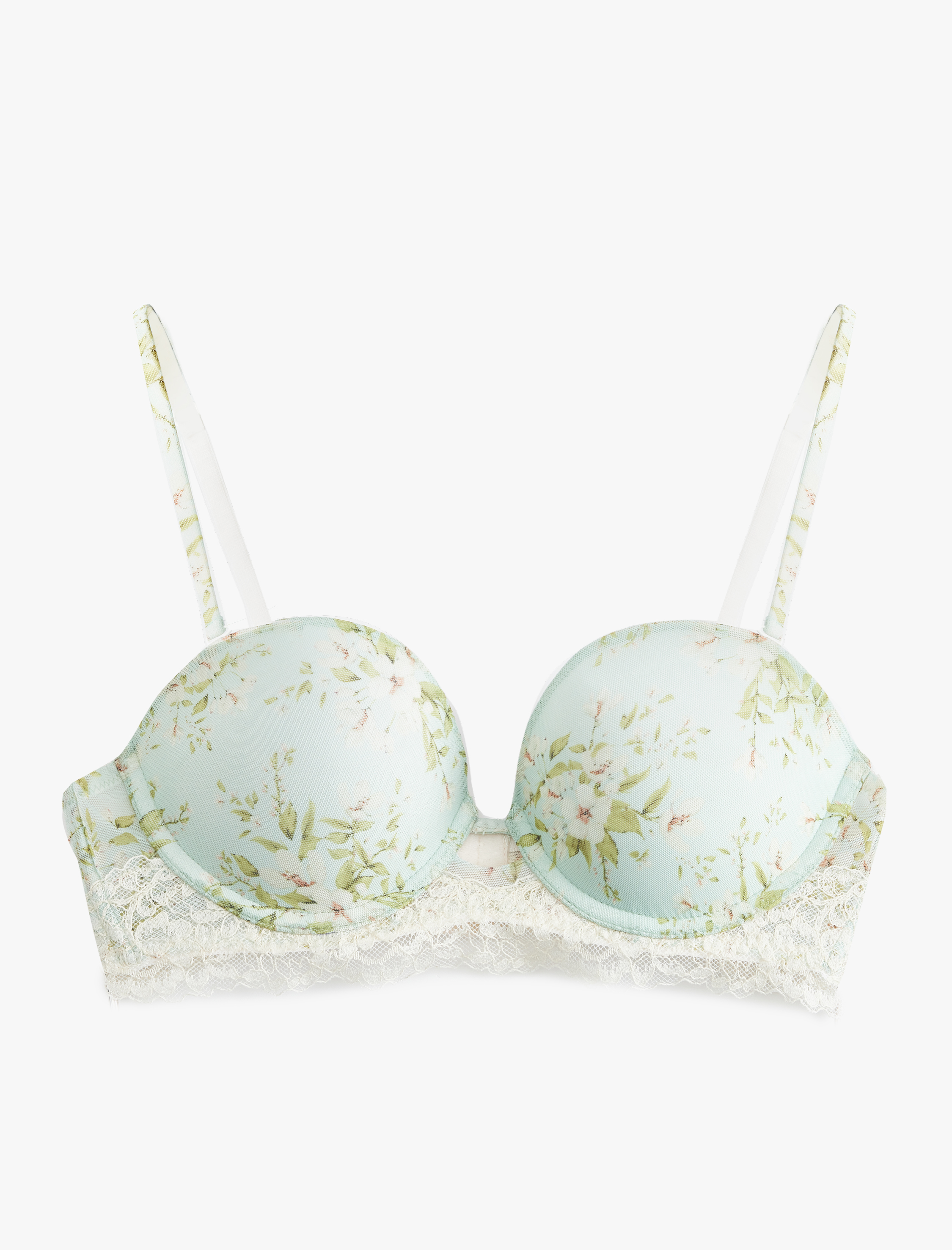   Dantel Detaylı Maximizer Floral Baskılı Destekli Sütyen