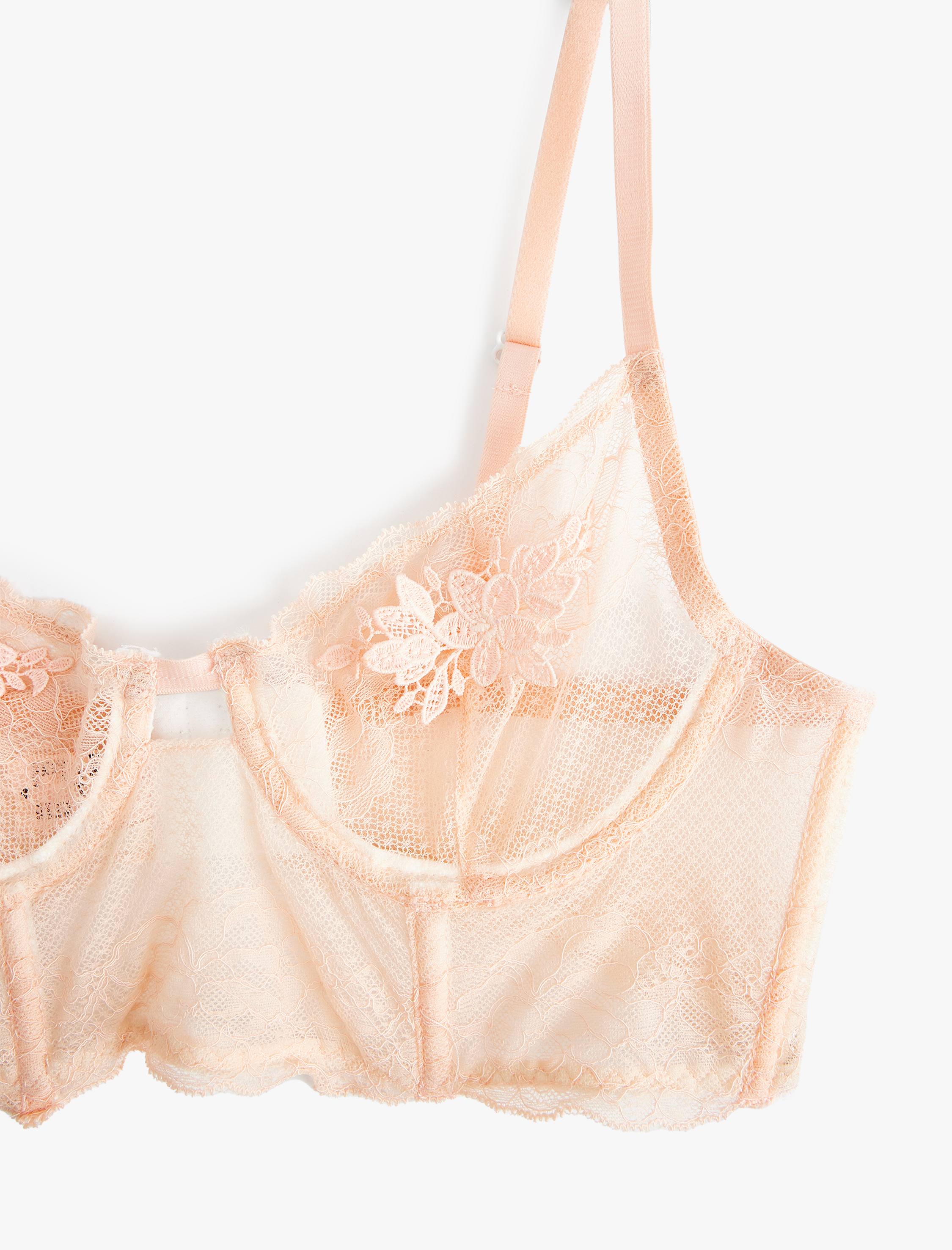   Balenli Dolgusuz Dantelli Büstiyer Sütyen