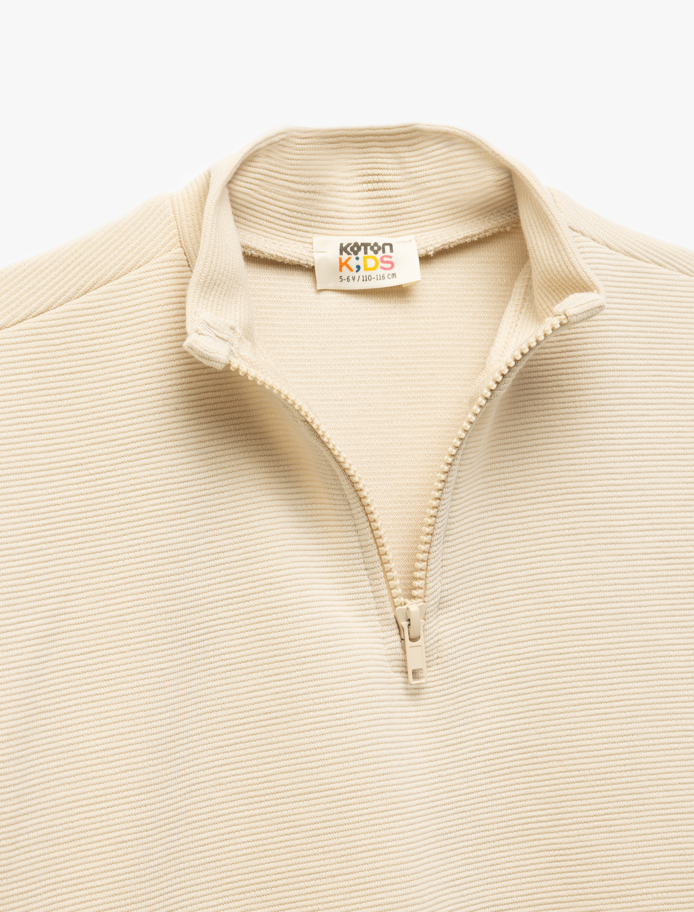  Erkek Çocuk Dik Yaka Yarım Fermuarlı Uzun Kollu Basic Sweatshirt