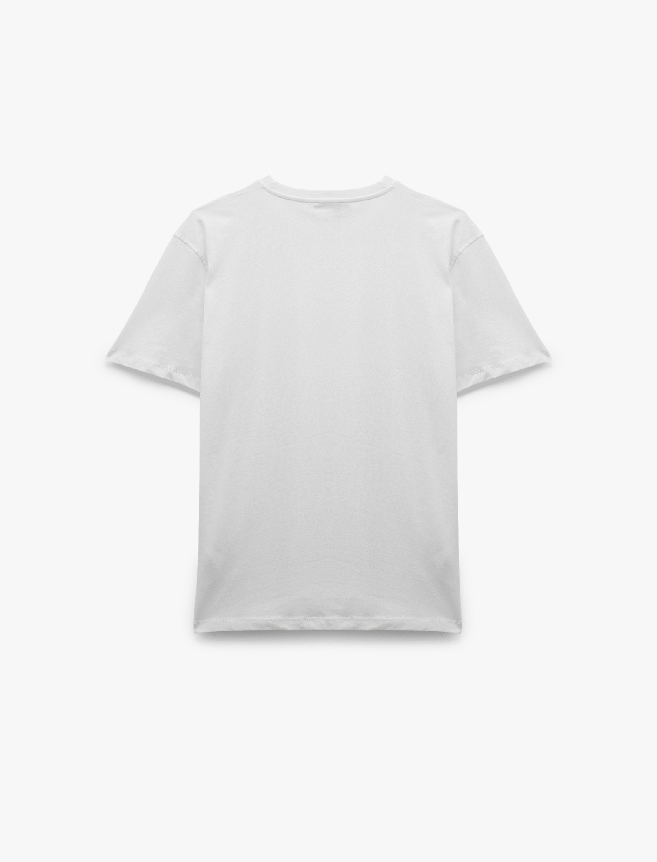   Pamuklu Kısa Kollu Bisiklet Yaka Slim Fit Erkek Basic Tişört