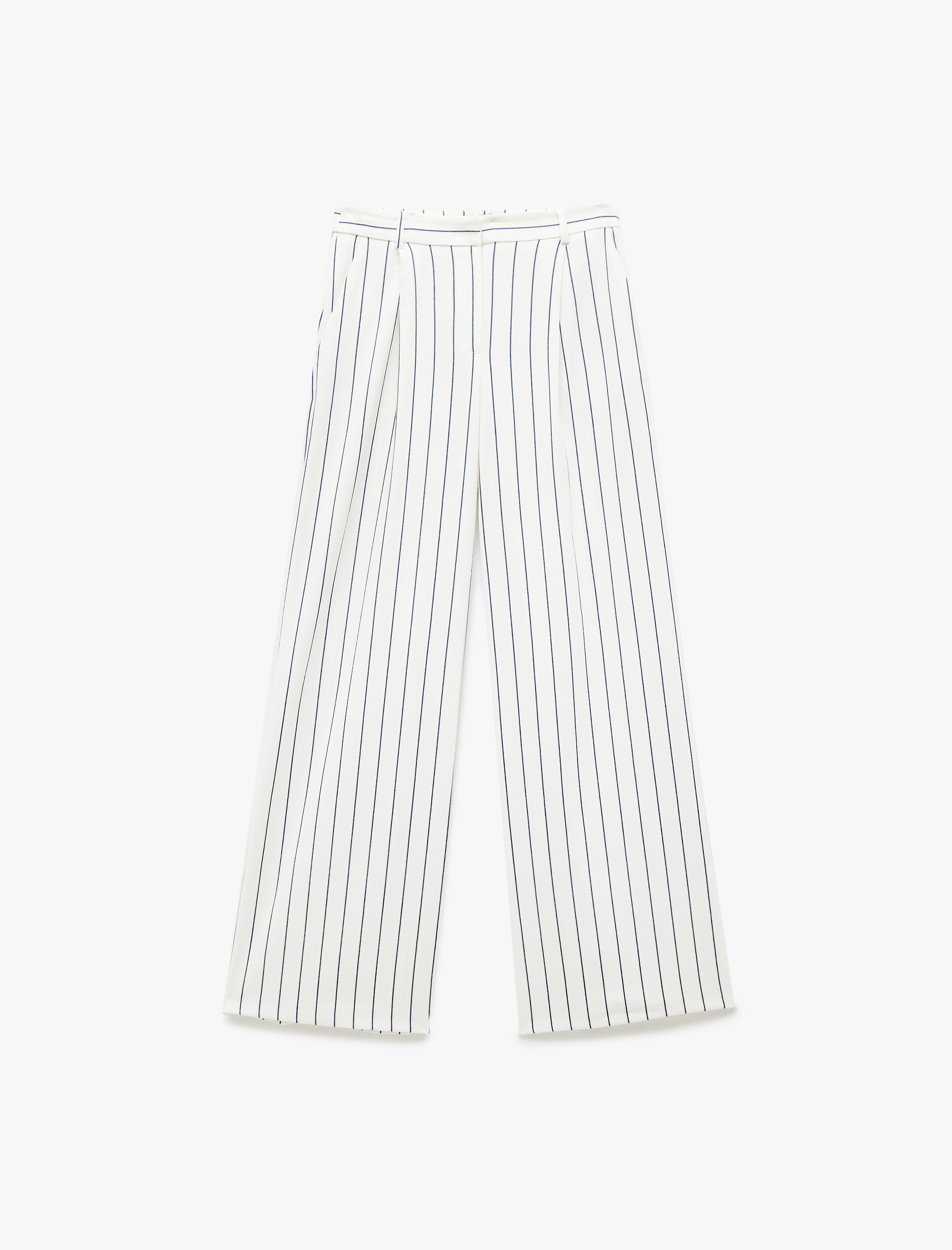   Koton X Sima Tarkan - Viskon Çizgili Cepli Geniş Paça Palazzo Pantolon