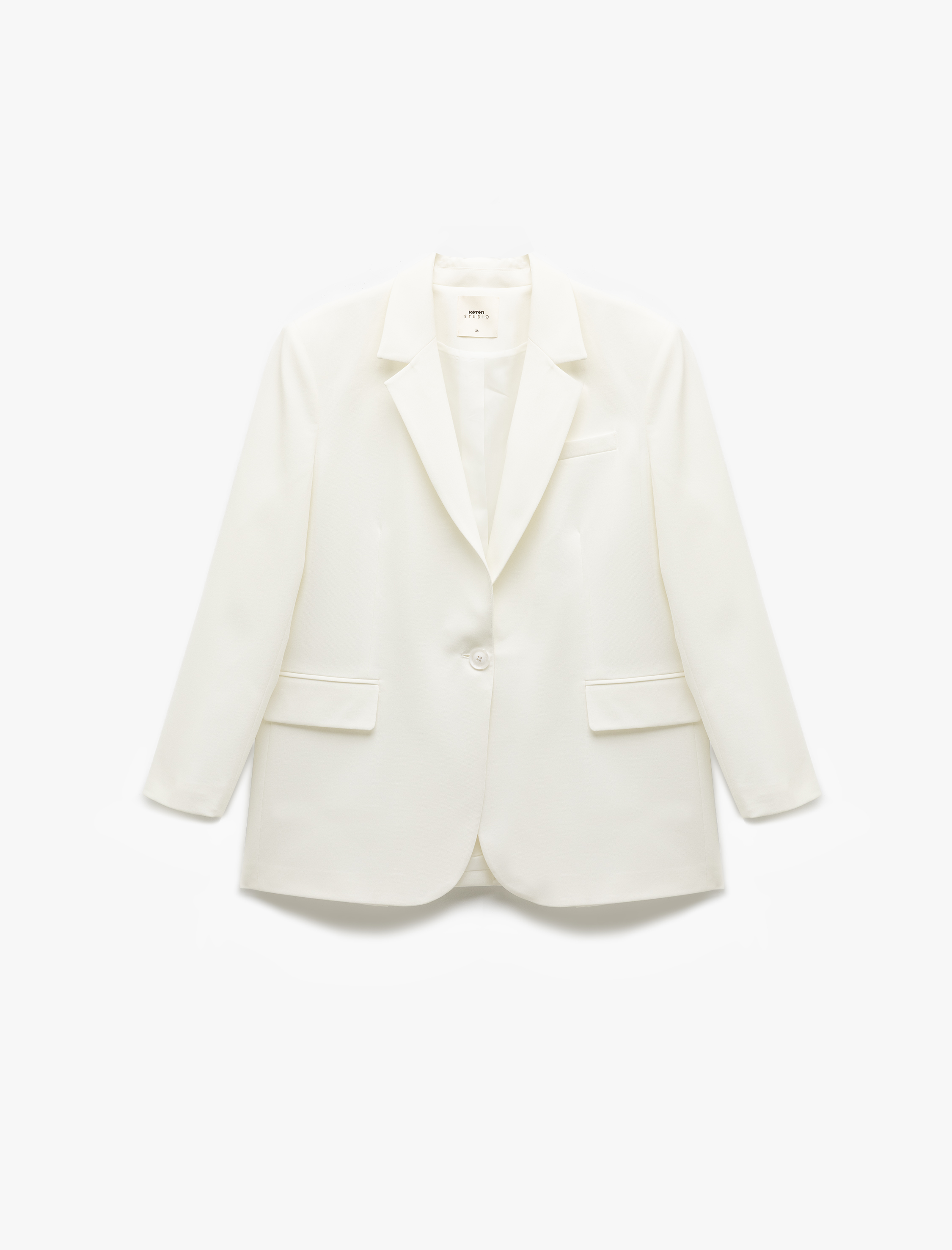   Cepli Uzun Kollu Kruvaze Blazer Ceket