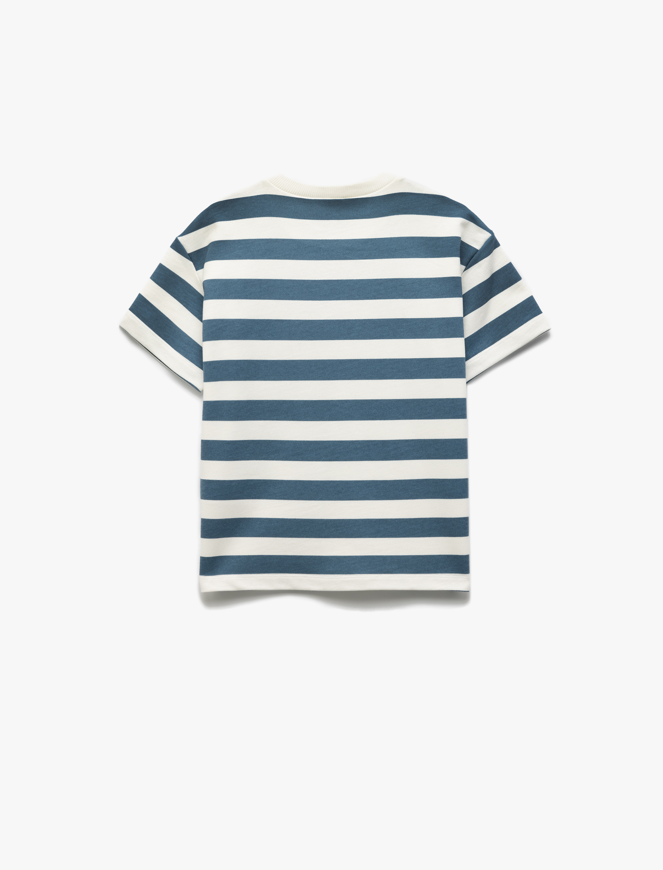  Erkek Çocuk Baskılı Pamuklu Kısa Kollu Çizgili Tişört